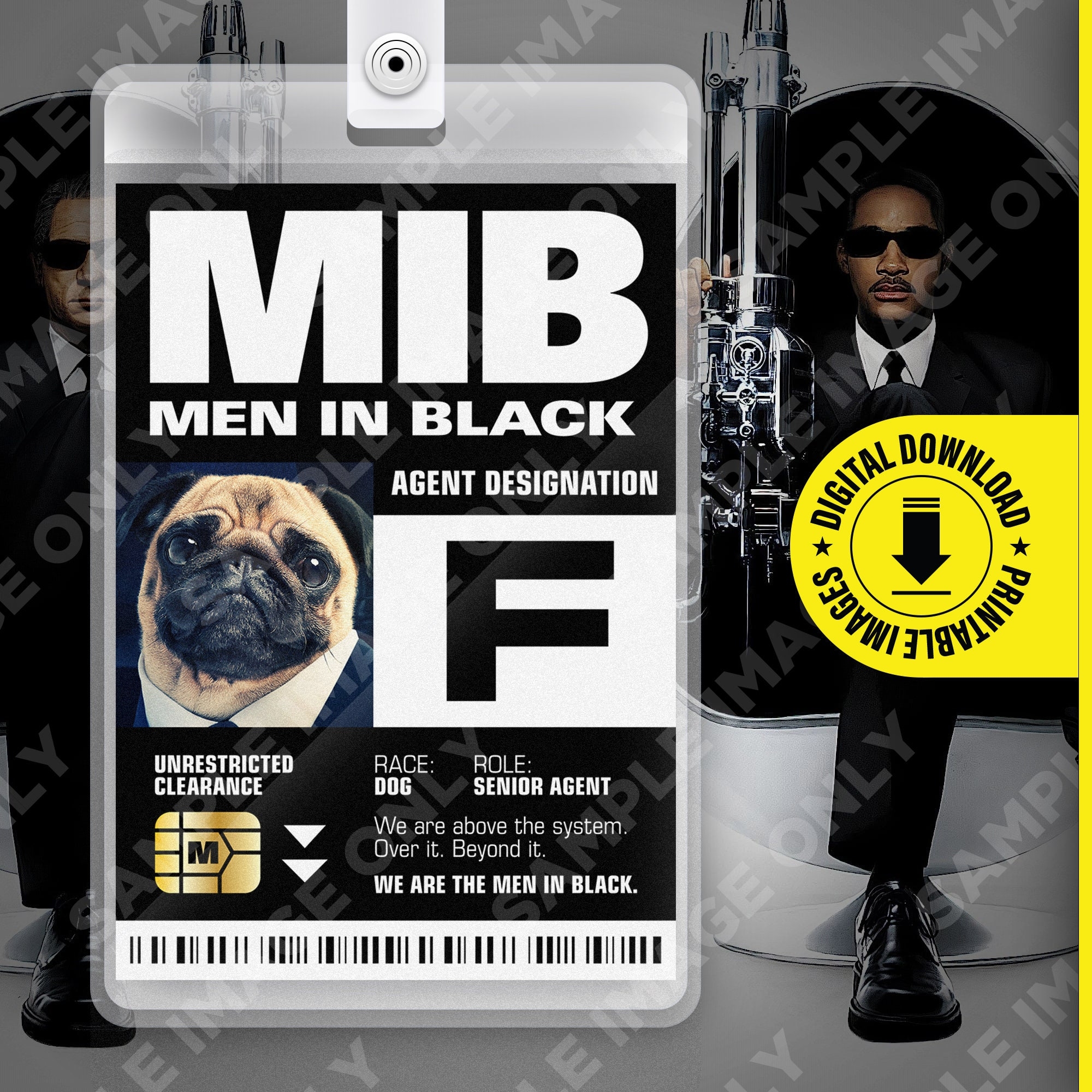PDF Download MIB Special Agent F Men In Black ID Badge Card Halloween Cosplay Costume Name Tag Card Size 2 375 In X 3 375 In Etsy