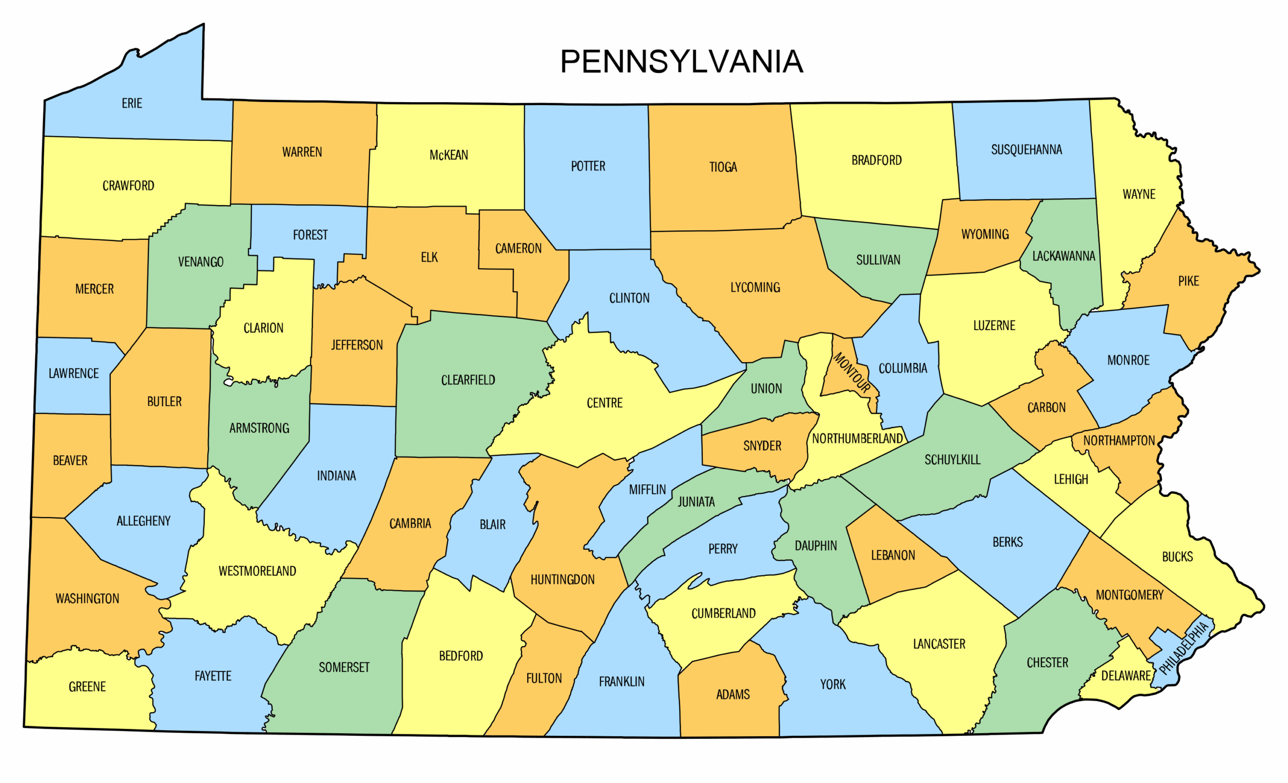 Map Of Pennsylvania Printable