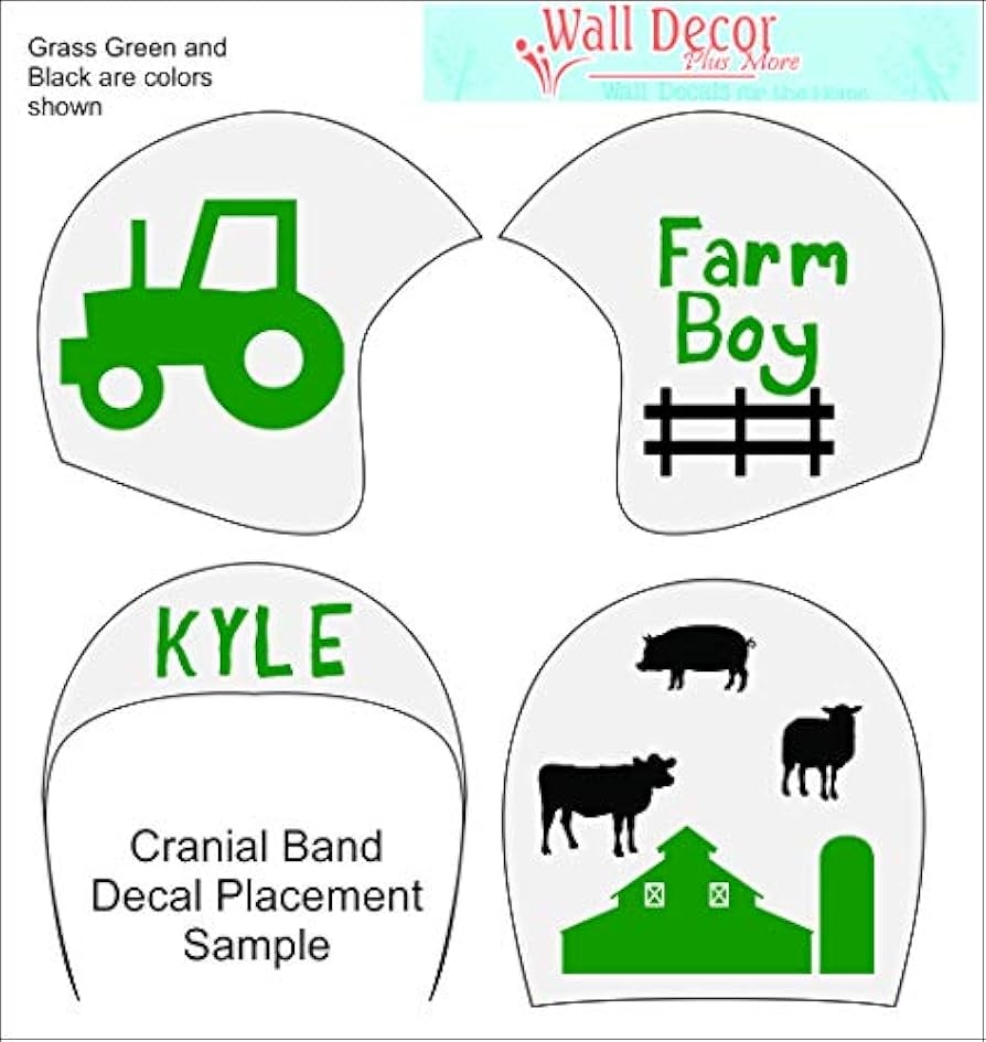 Personalized Farm Boy Cranial Helmet Decals Custom Vinyl Stickers For Baby Helmets Glossy Name Decal Made In USA