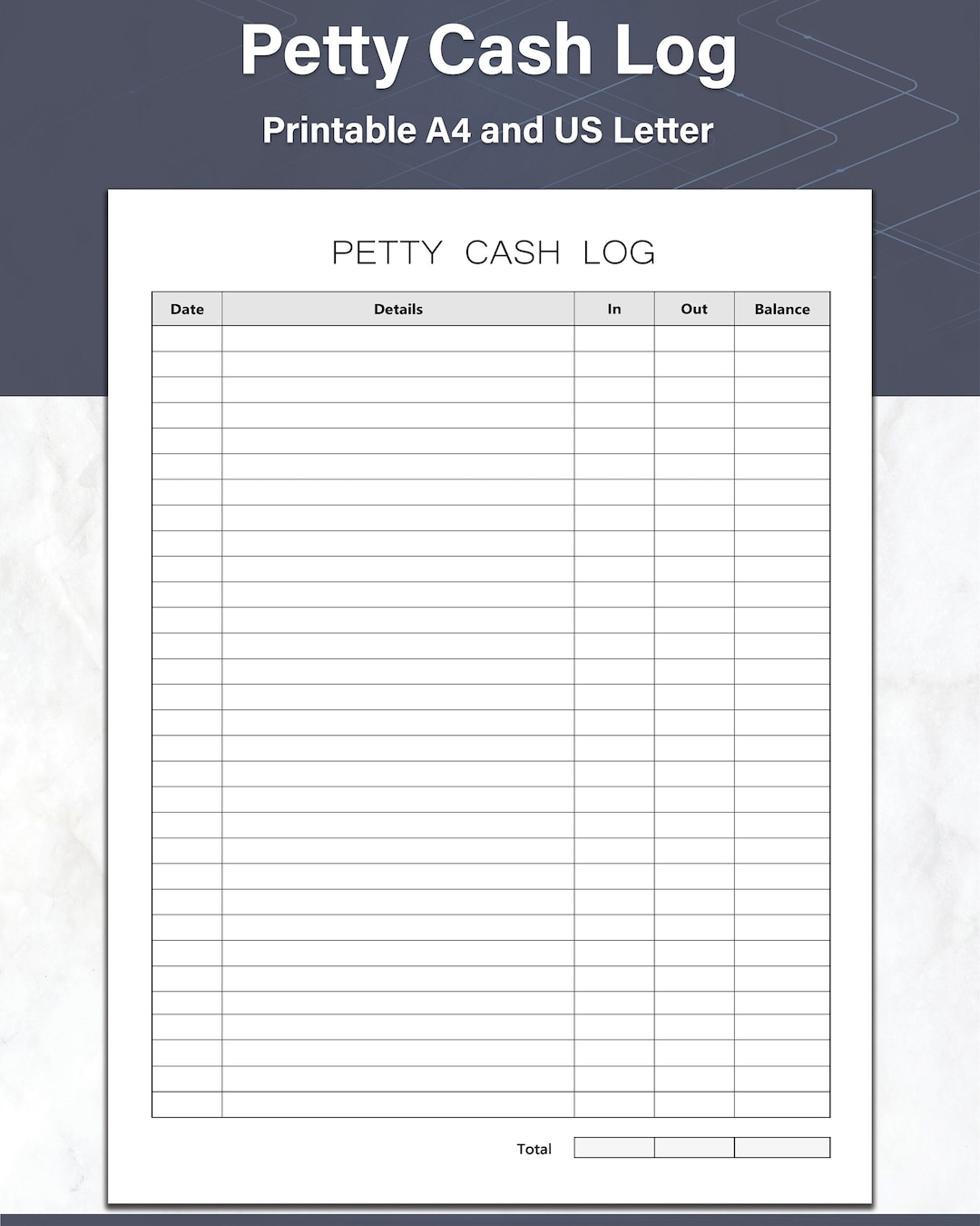 Free Printable Petty Cash Template