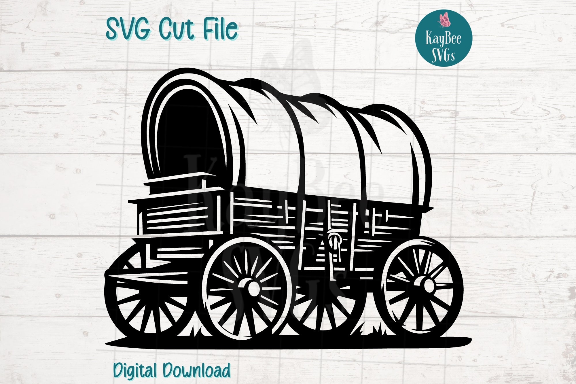 Pioneer Covered Wagon SVG Cut File For Cricut Silhouette Digital Download Printable Clipart Commercial Use Clip Art Laser Stencil Etsy
