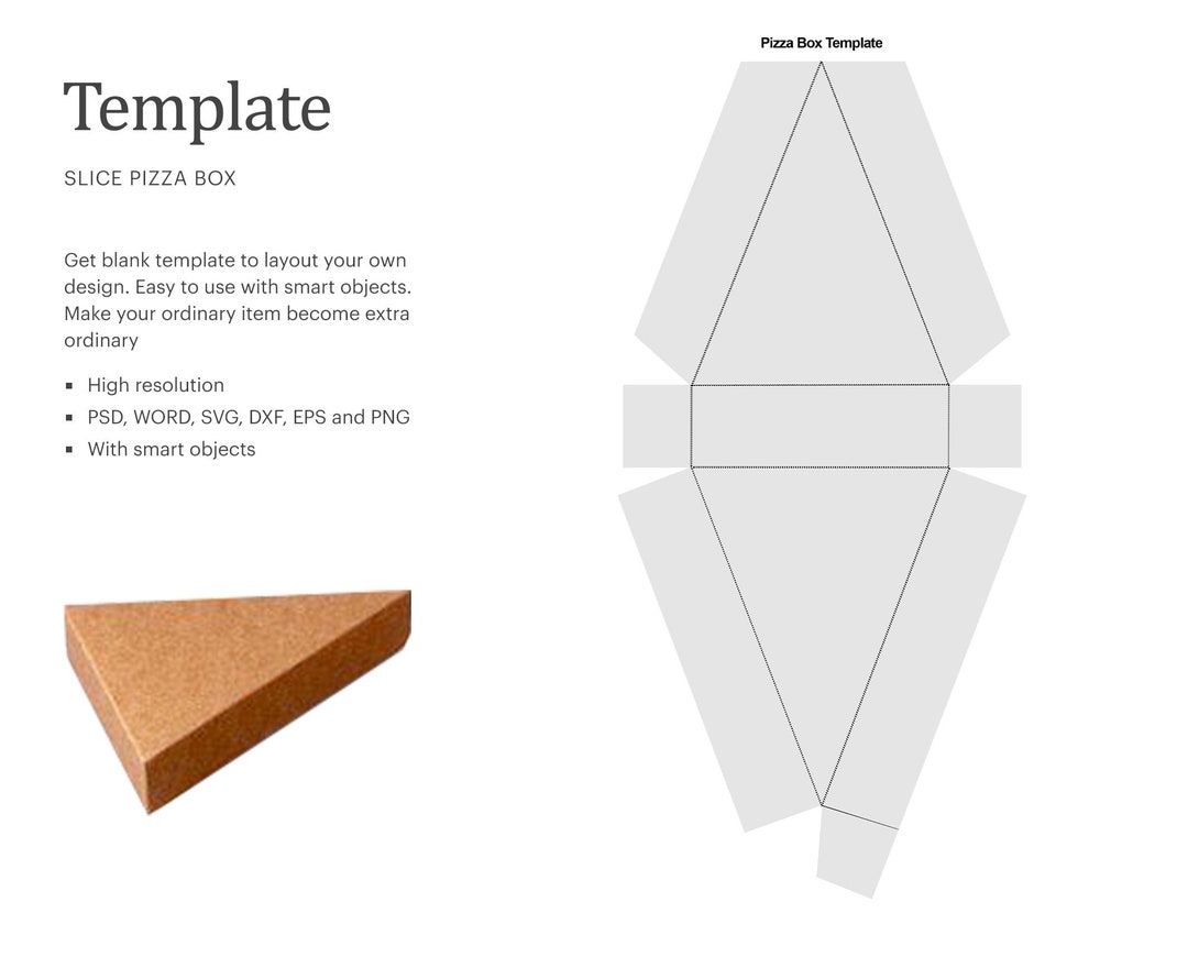 Pizza Box Template Slice Box Pissa Blank Template Cake Box Template Cricut Silhouette Silhouette Studio Paper Size Letter Etsy