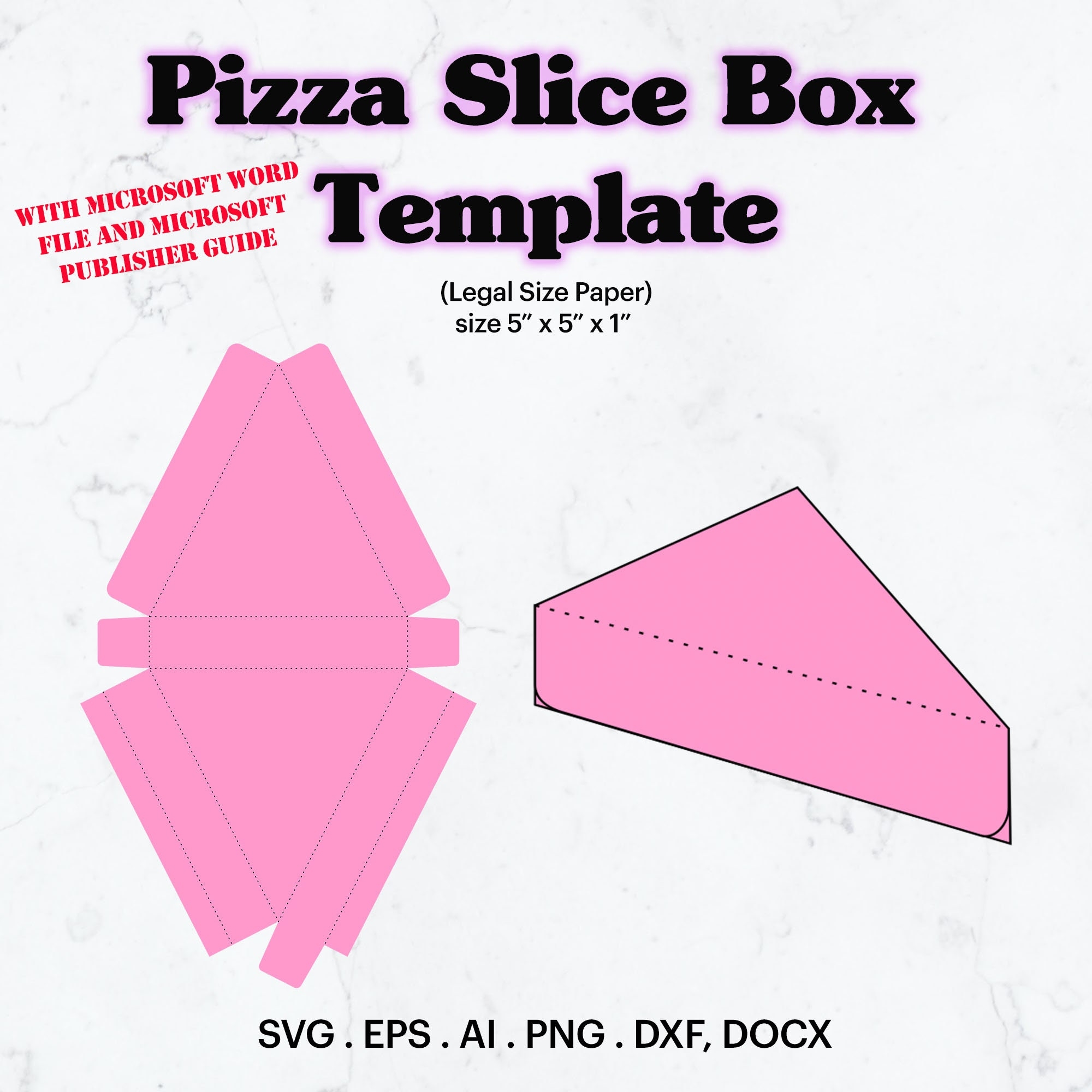Pizza Slice Box Template SVG Legal Paper Size Box 5