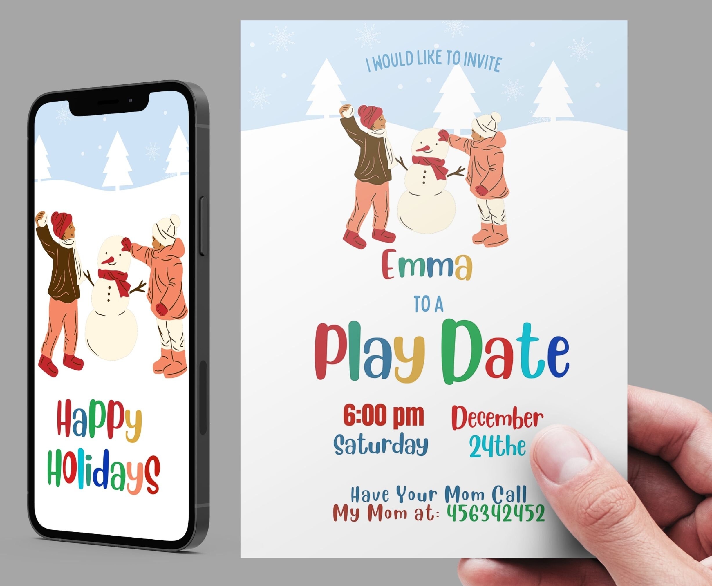 Free Printable Playdate Invitation Template