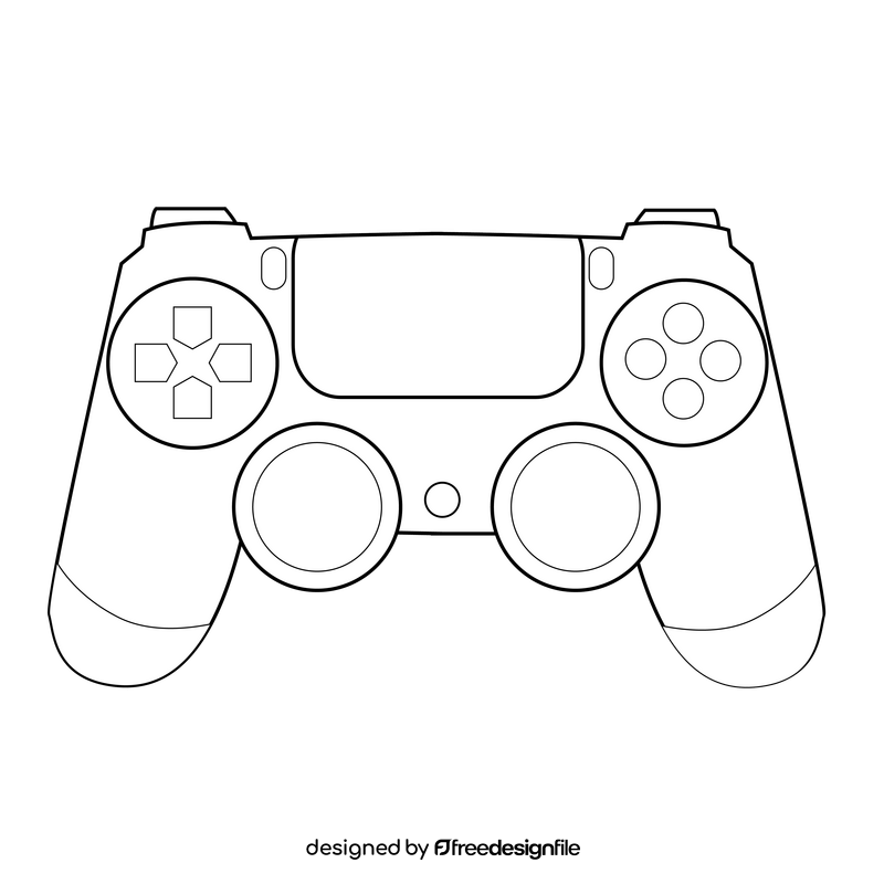 Playstation 4 Controller Drawing Black And White Clipart Free Download