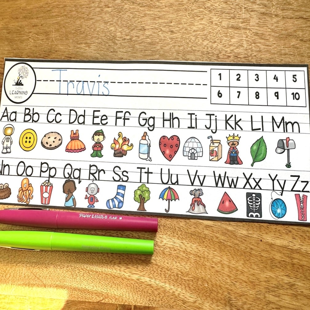 Printable Alphabet Strip For Desk And Tables Little Learning Corner Worksheets Library