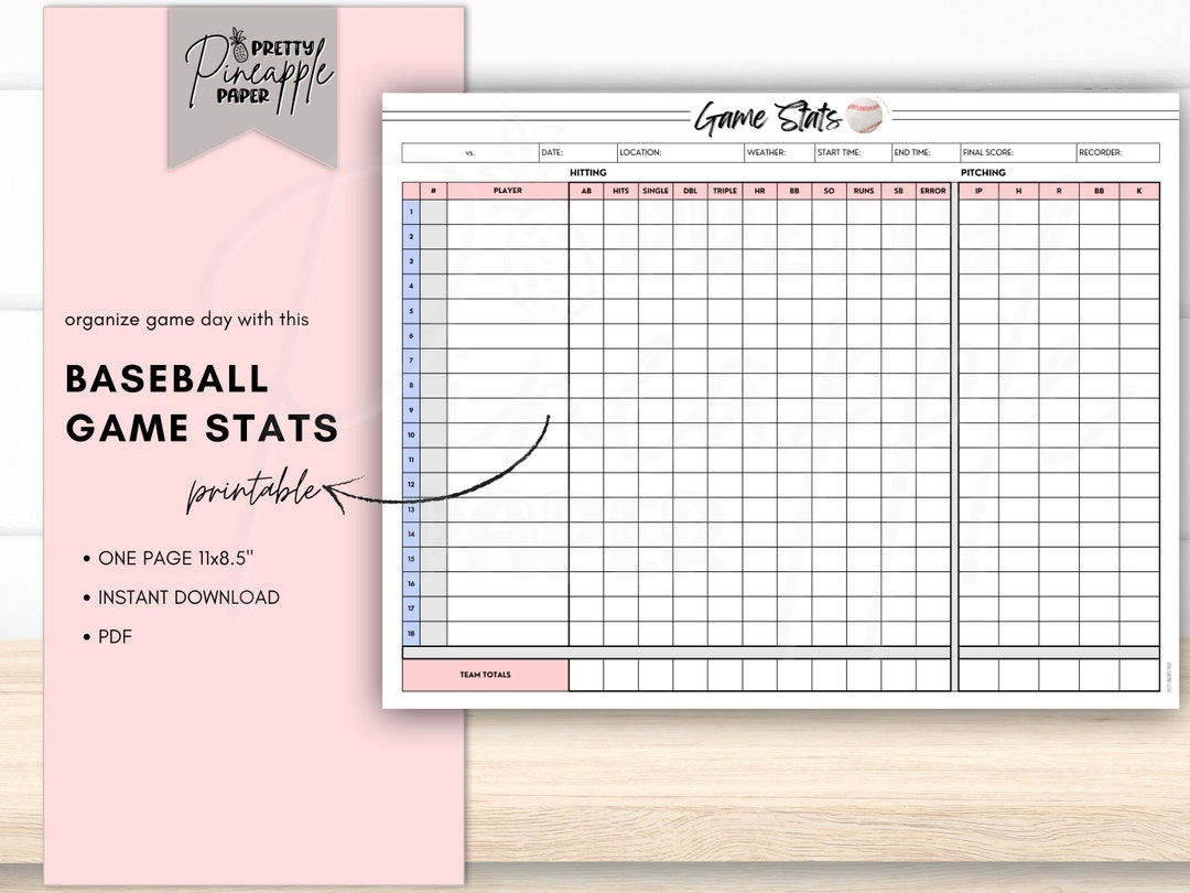 Free Printable Baseball Runs Stats Template