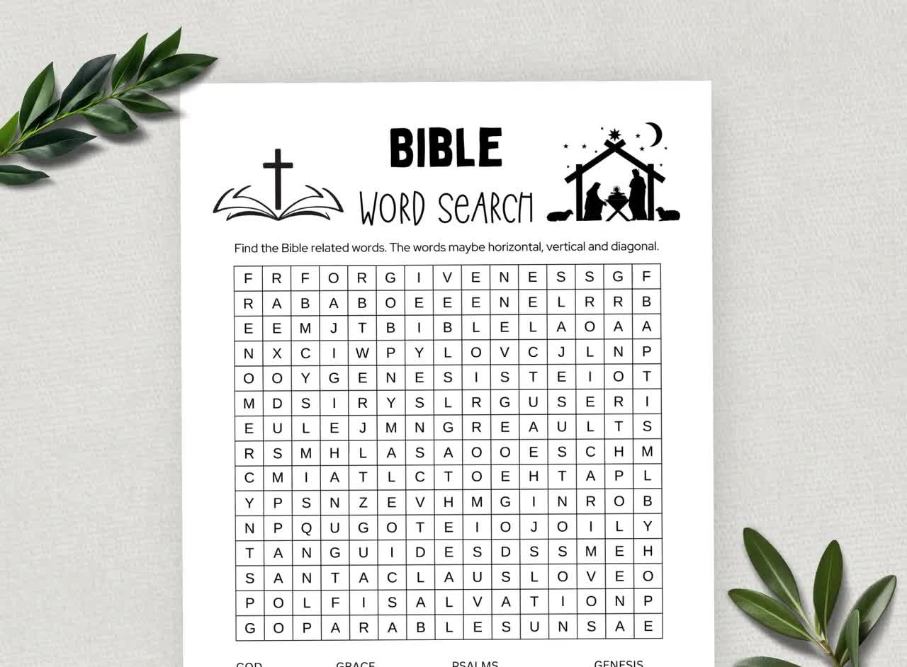 Free Printable Bible Word Search Puzzles