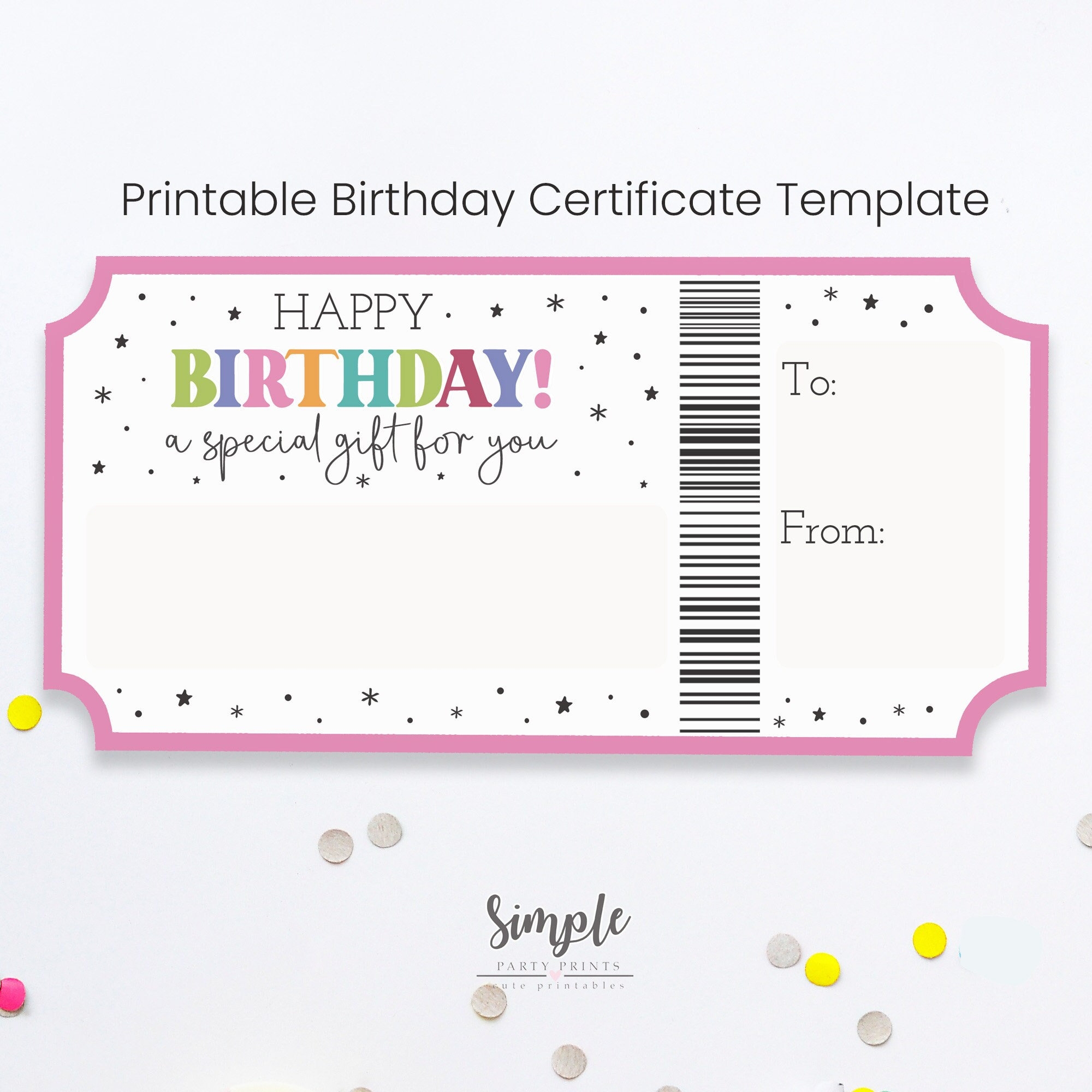 Free Printable Birthday Voucher Template
