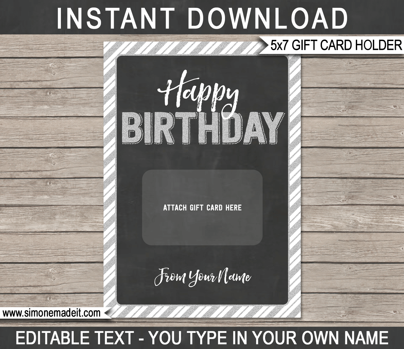 Printable Birthday Gift Card Holder Template Personalized Birthday Gift