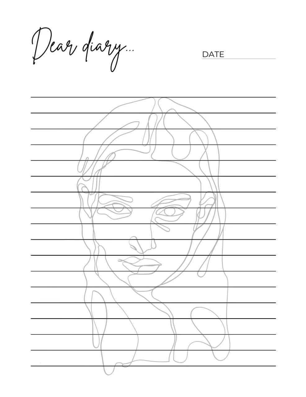 PRINTABLE BLANK DIARY Notes Inserts Face Drawings Printable Planner Instant Download Template Pdf File 8 5x11 Organize PRINTABLE BLANK DIARY Notes Inserts Face Drawings Printable Planner Instant Download Template Pdf File 8 5x11 Organize