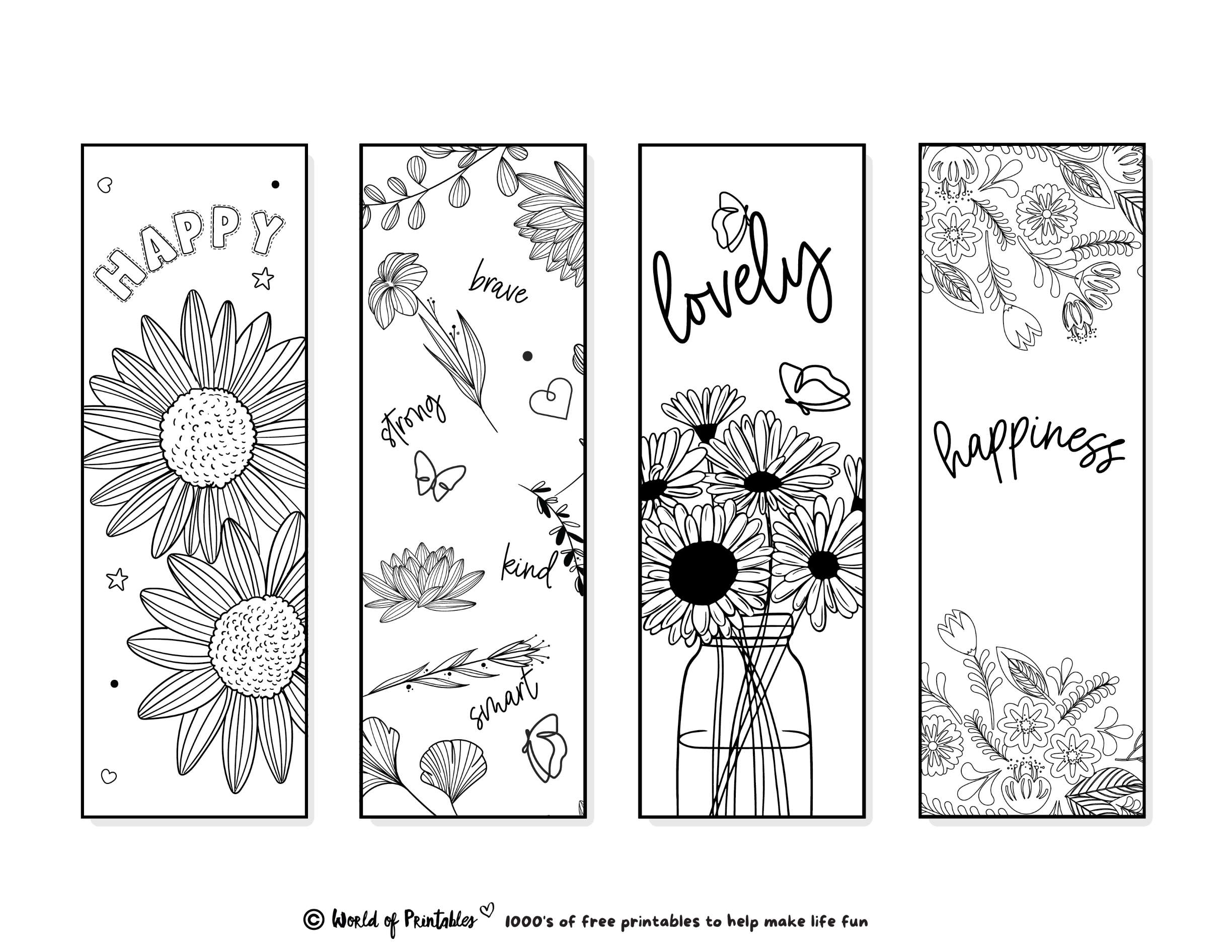 Printable Bookmarks To Color 120 For Adults U0026 Kids World Of 