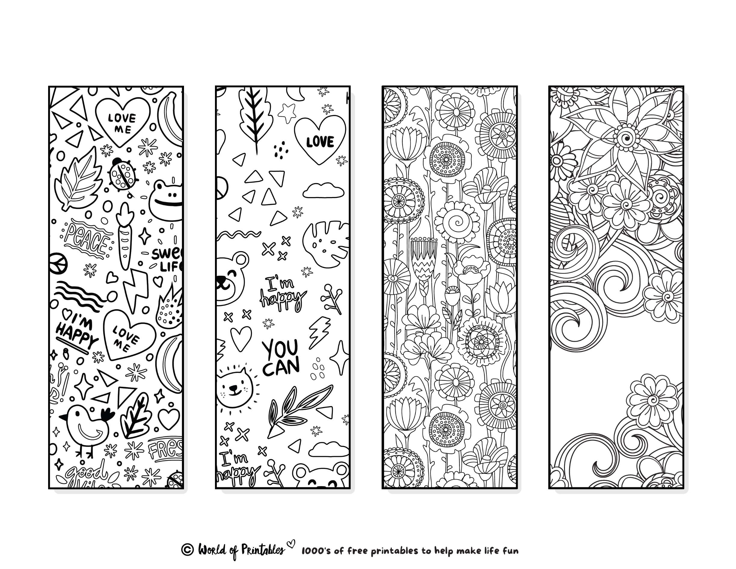 Printable Bookmarks To Color 120 For Adults U0026 Kids World Of Printables