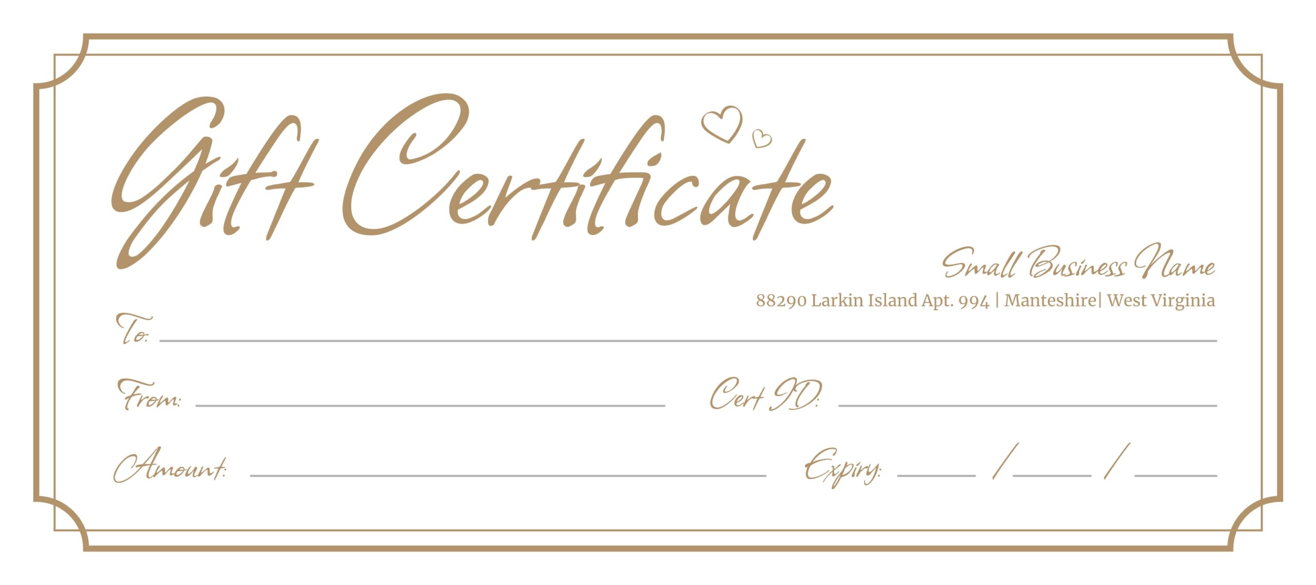 Free Printable Business Gift Certificate Template