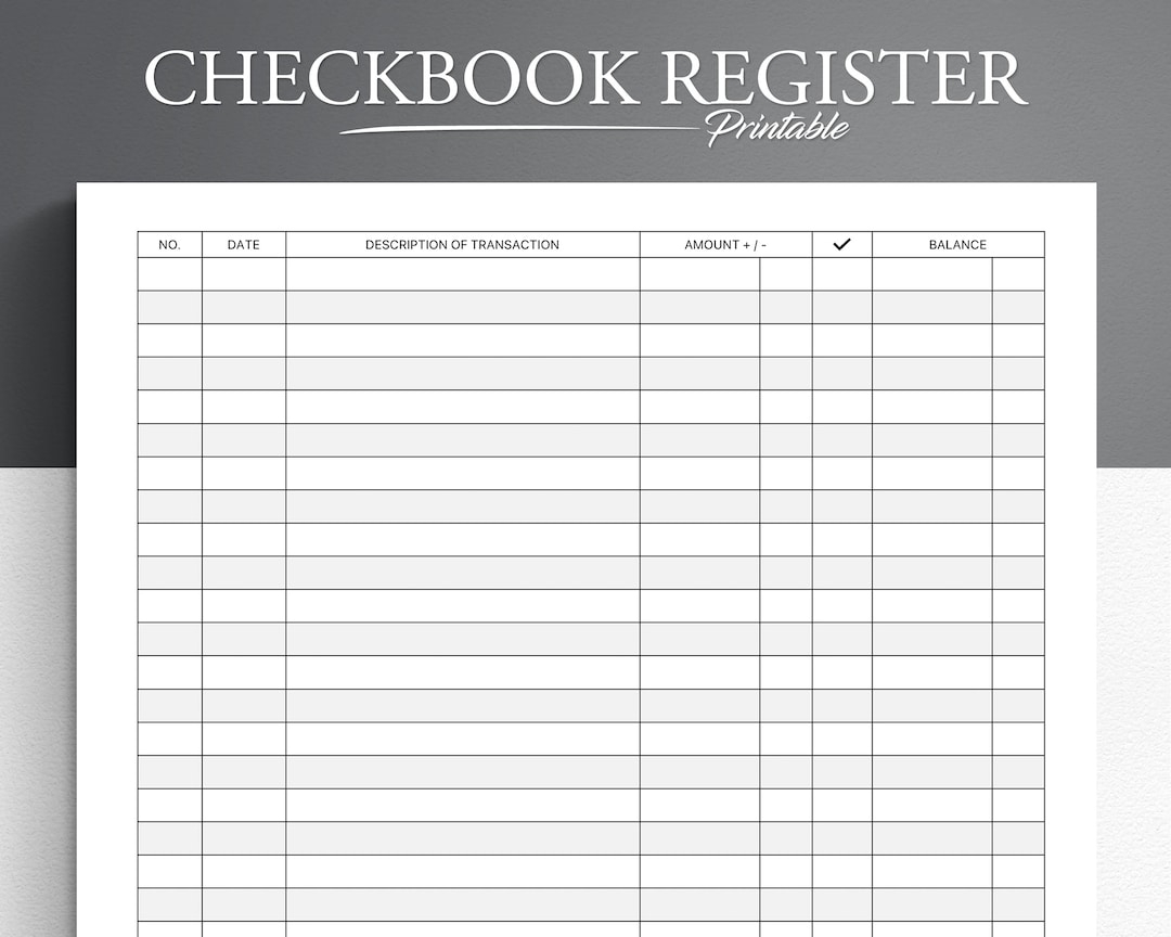 Printable Checkbook Register Finance Tracker Check Register Financial Planner Insert Bank Transaction Tracker Etsy Hong Kong