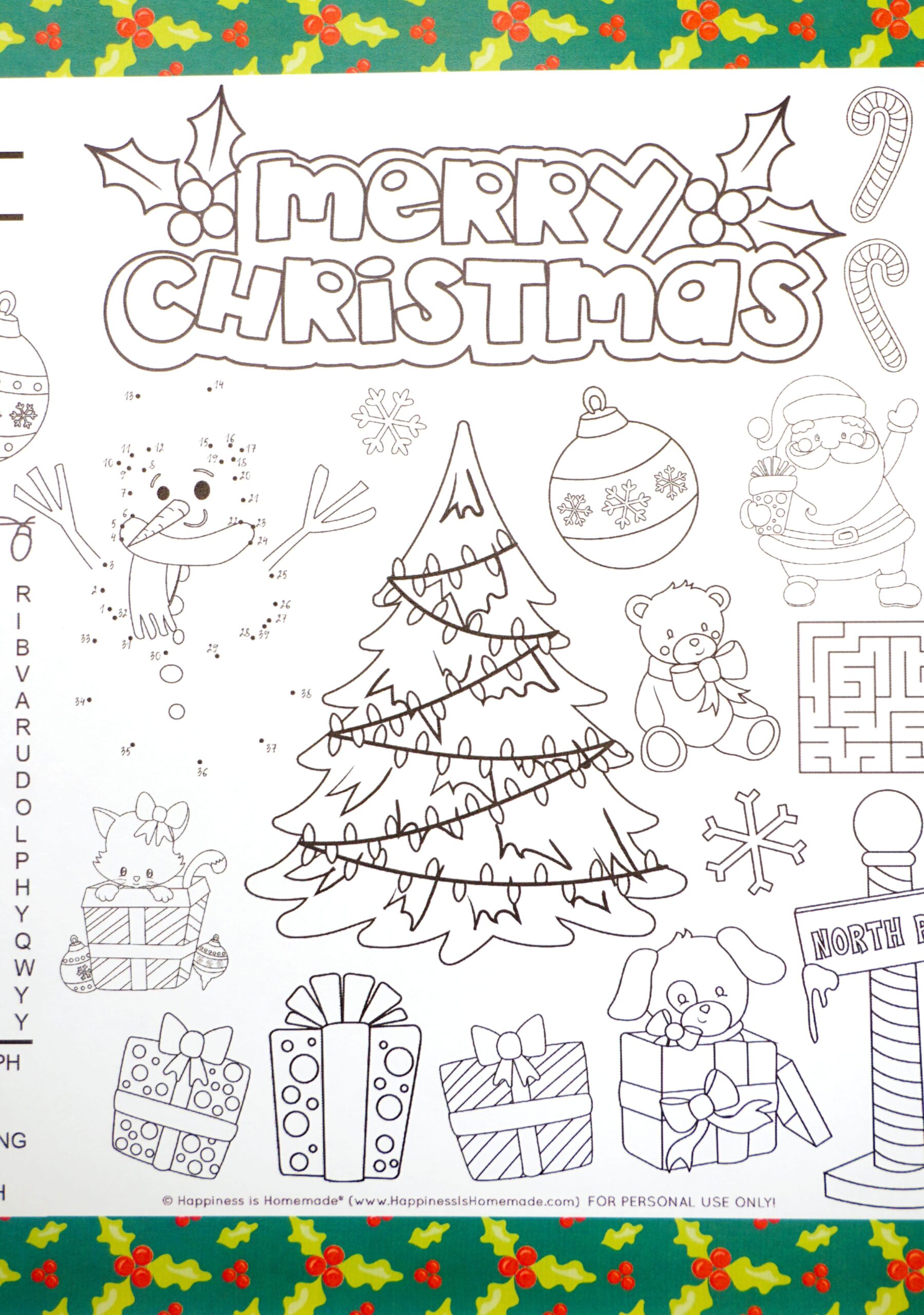 Free Printable Christmas Placemat Template