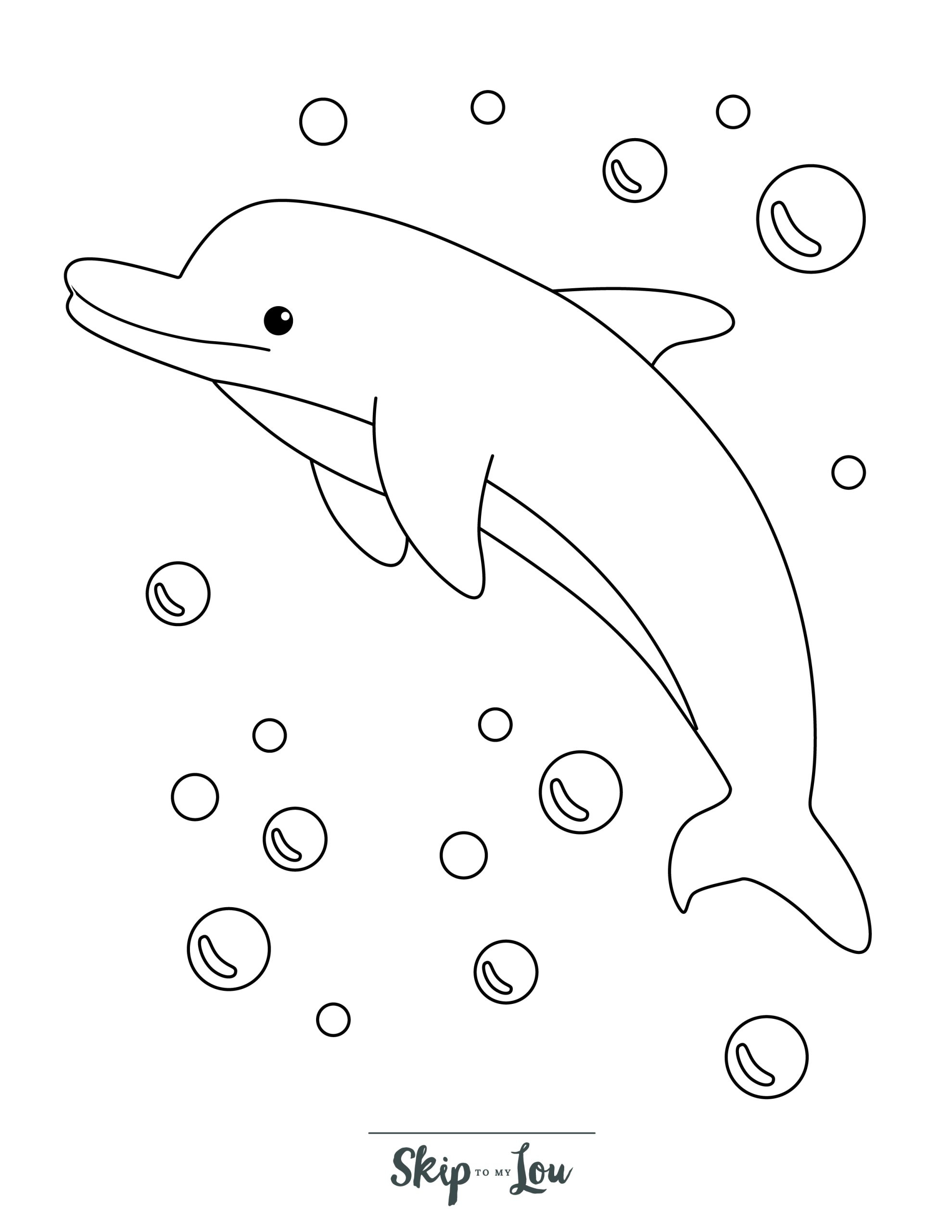 Printable Dolphins Coloring Page For Children Worksheets Library