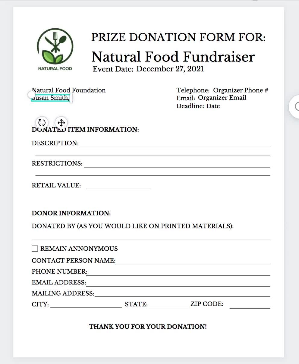 Free Printable Donation Request Form Template