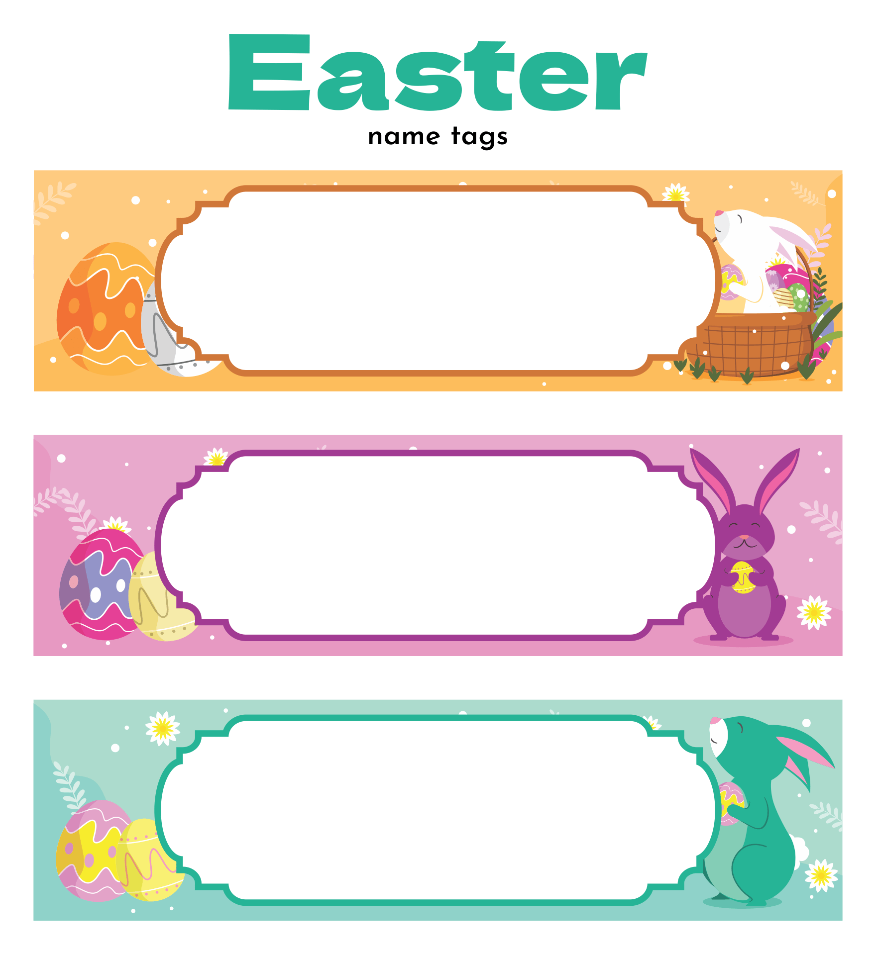 Printable Easter Name Tags Template Printable Design Resources