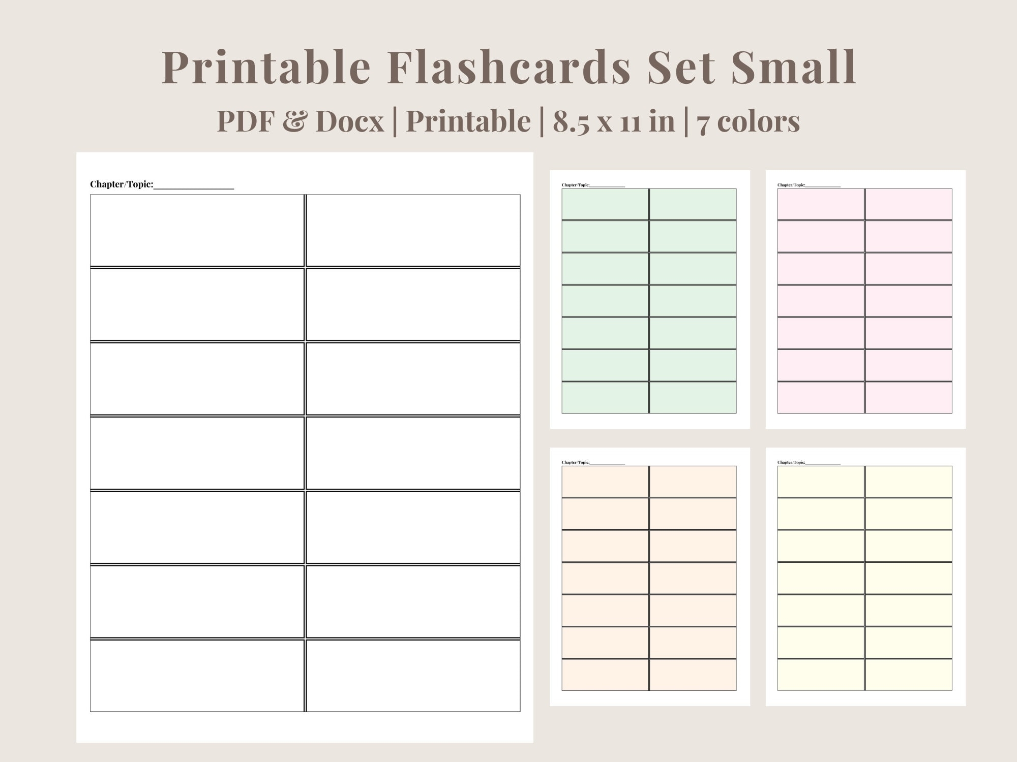 Free Printable Flash Card Template