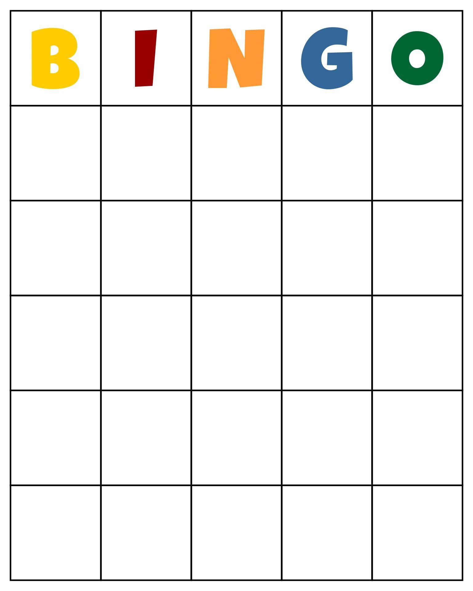 Printable Free Blank Bingo Cards Printable Bingo Cards 