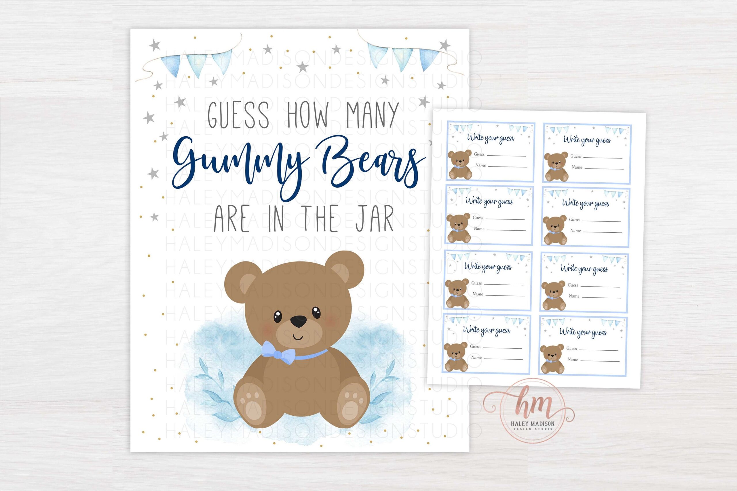 PRINTABLE Guess How Many Gummy Bears Sign Bearly Wait Baby Shower Game Teddy Bear Baby Shower Game Sign Gummy Bears Game Sign HM887