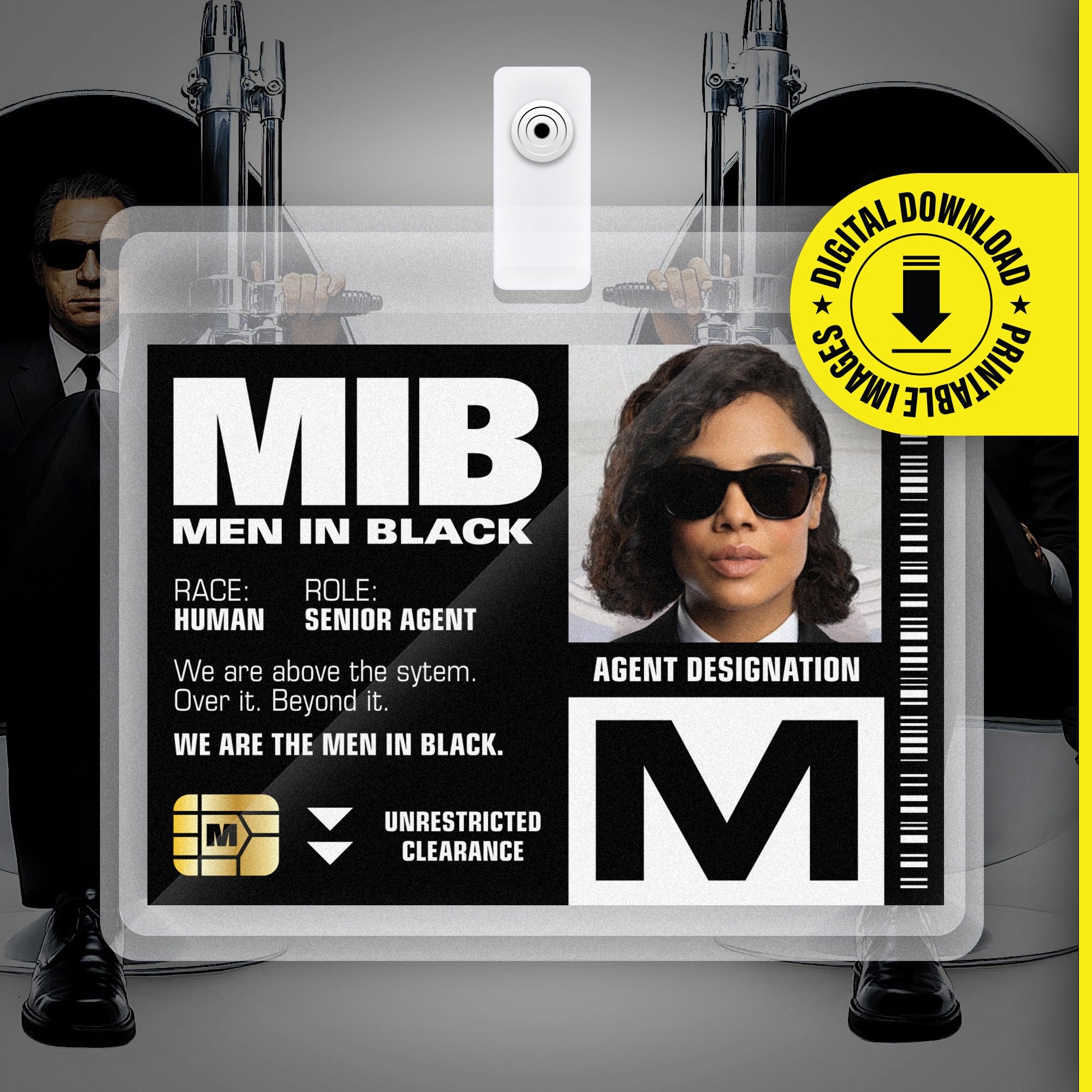 Blank Free Printable Mib Badge Template