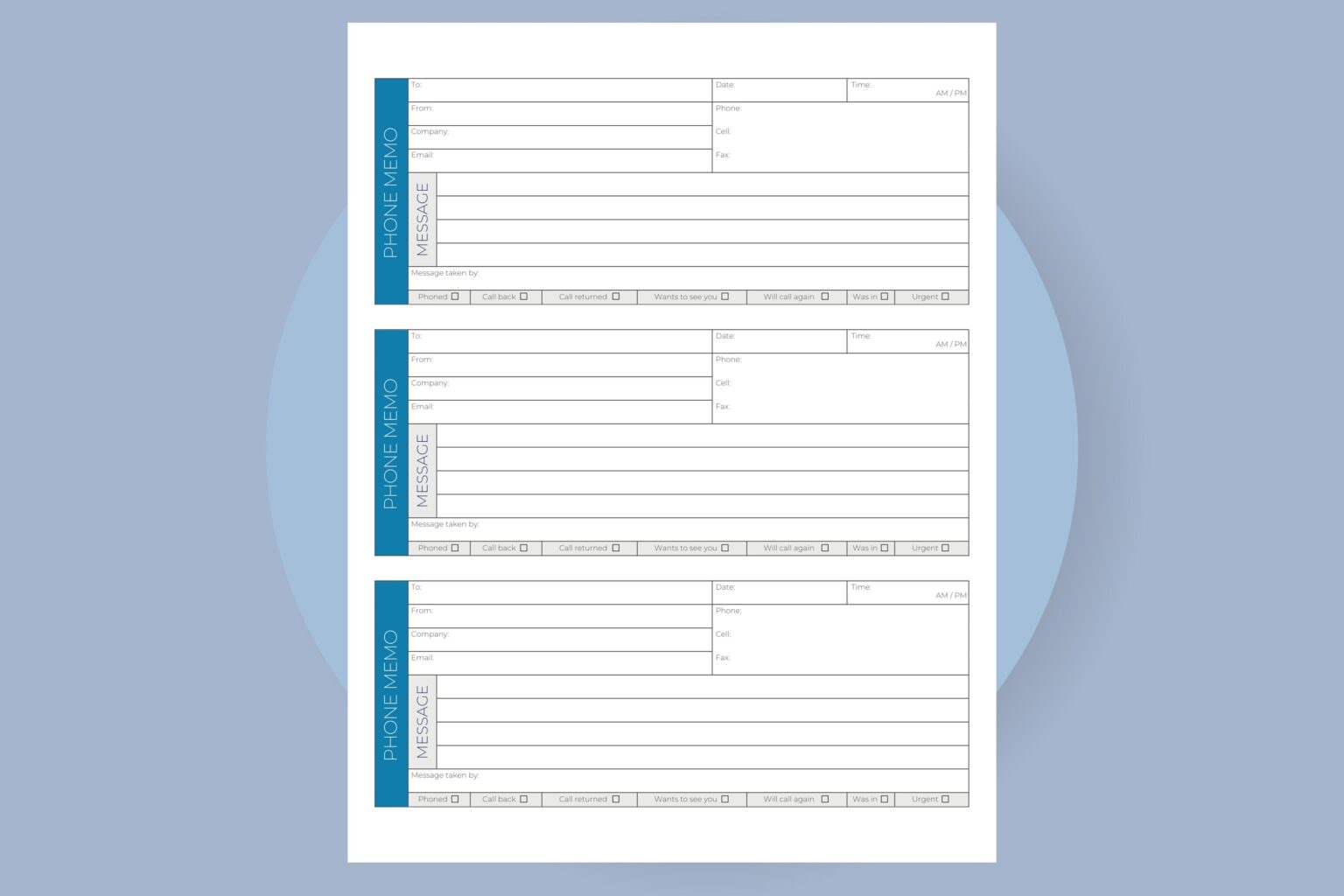 Free Printable Message Template - Template Free Printable