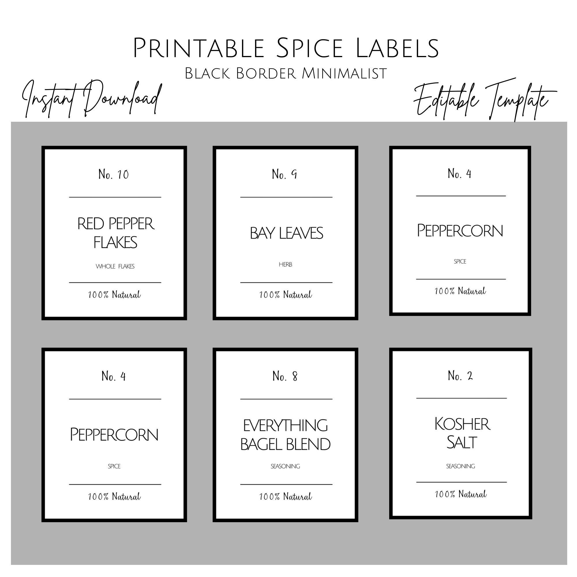 Free Printable Spice Label Template