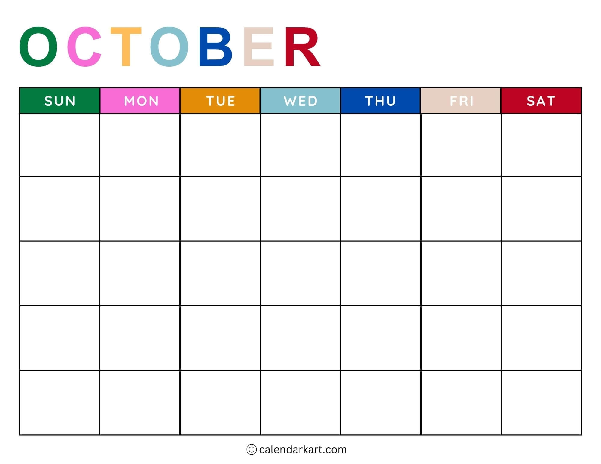 Printable Calendar Month Blank