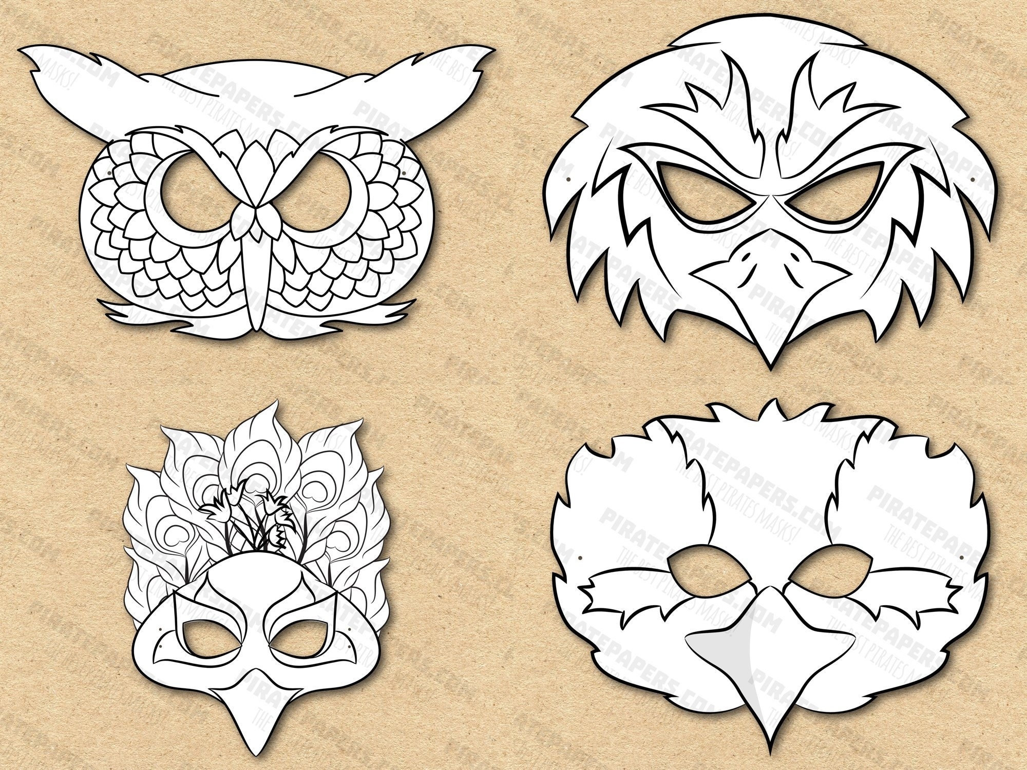 Printable Owl Mask Etsy Printable Owl Mask Etsy