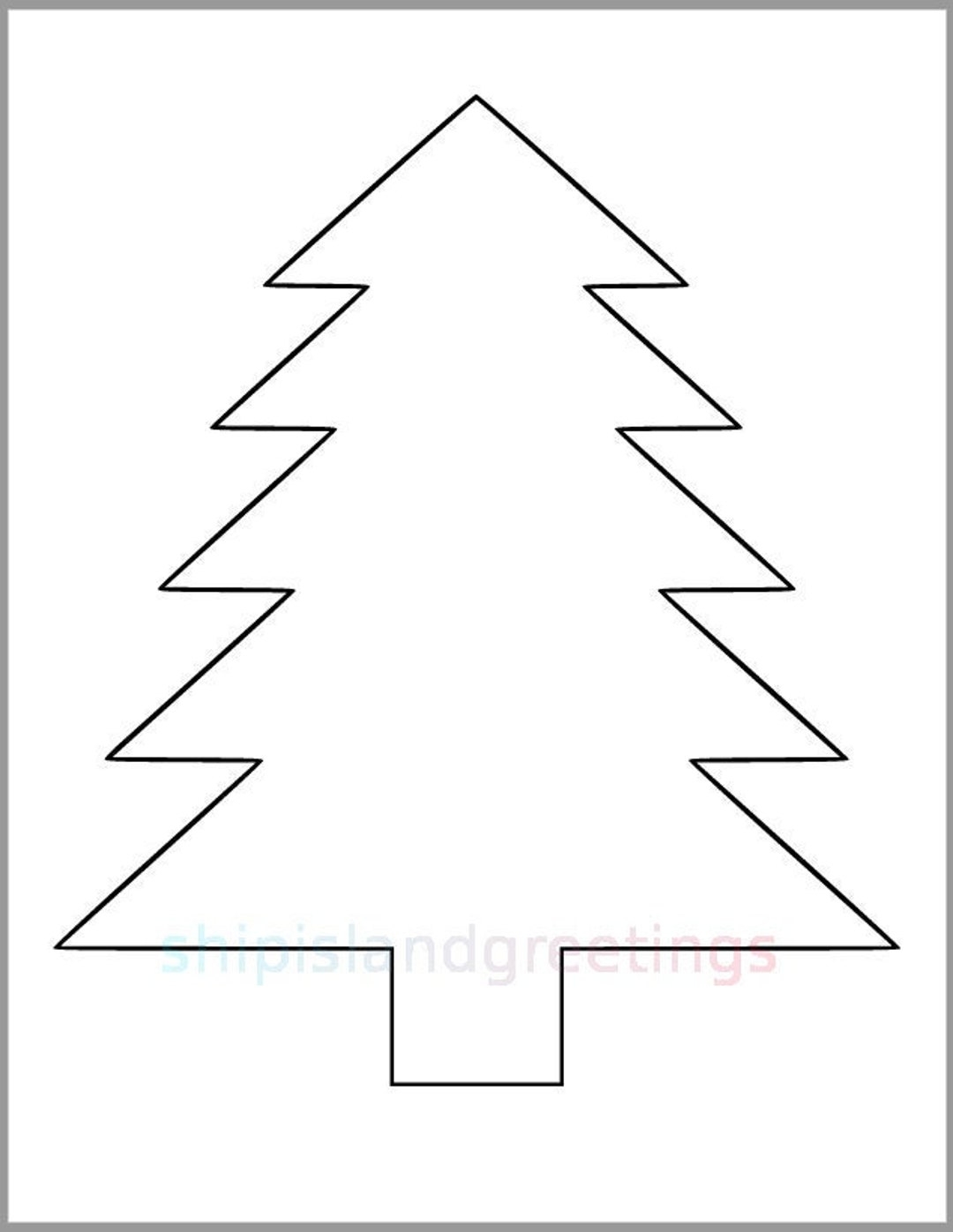 Printable Pine Tree Template pdf Download tree Cutout christmas Tree Template kids Color Page holiday Classroom kid Crafts 9 Inch Pine Tree Etsy UK