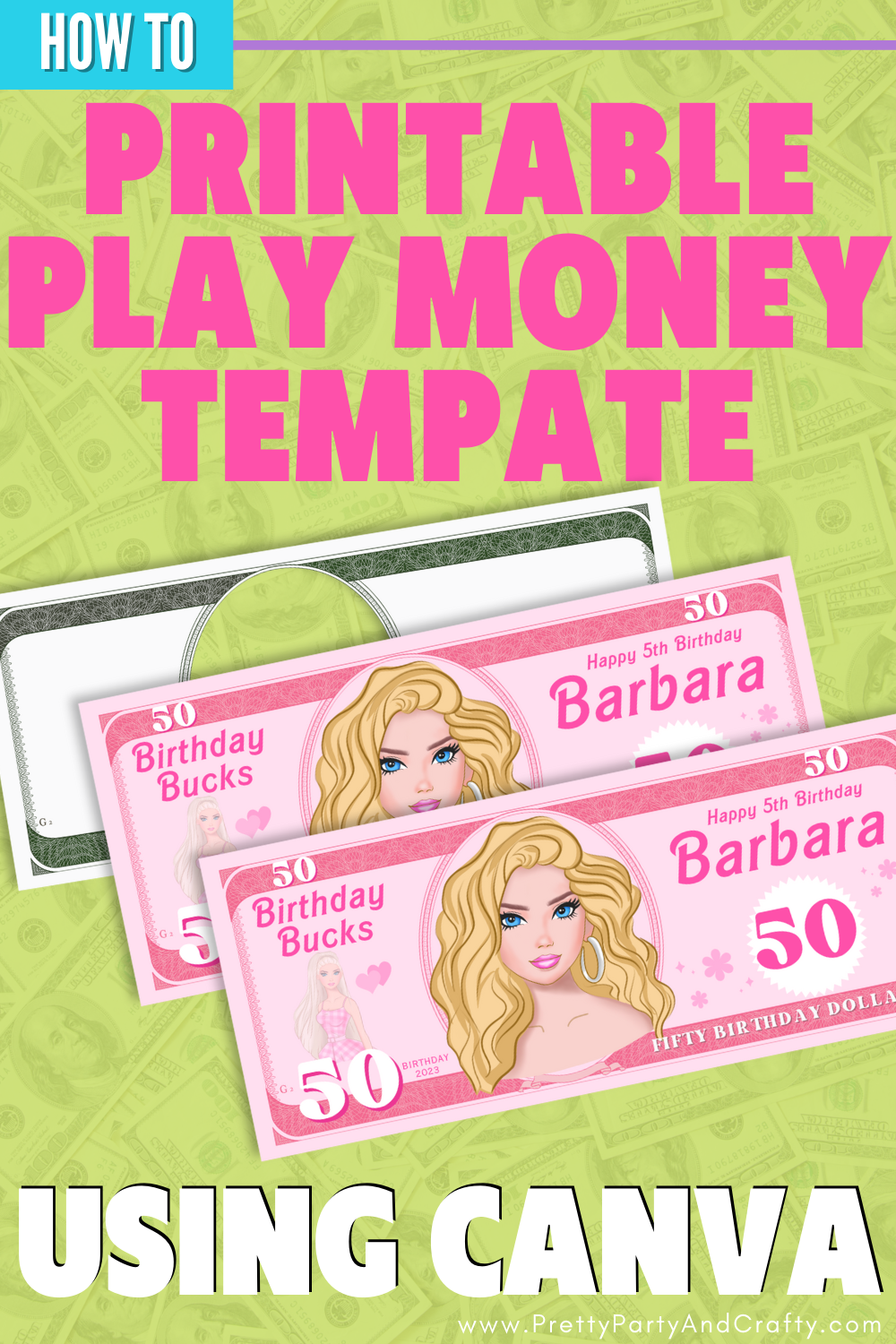 Printable Play Money Template Make Your Own In Canva Pretty 