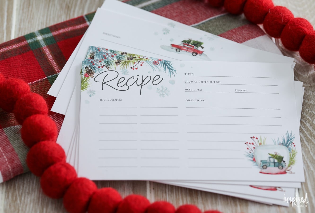 Printable Recipe Cards For Christmas Free Holiday Download Printable Recipe Cards For Christmas Free Holiday Download