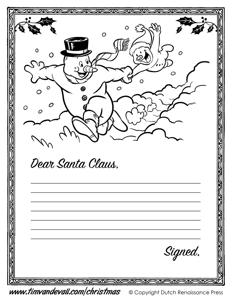 Printable Santa Letter Template For Kids Christmas Templates