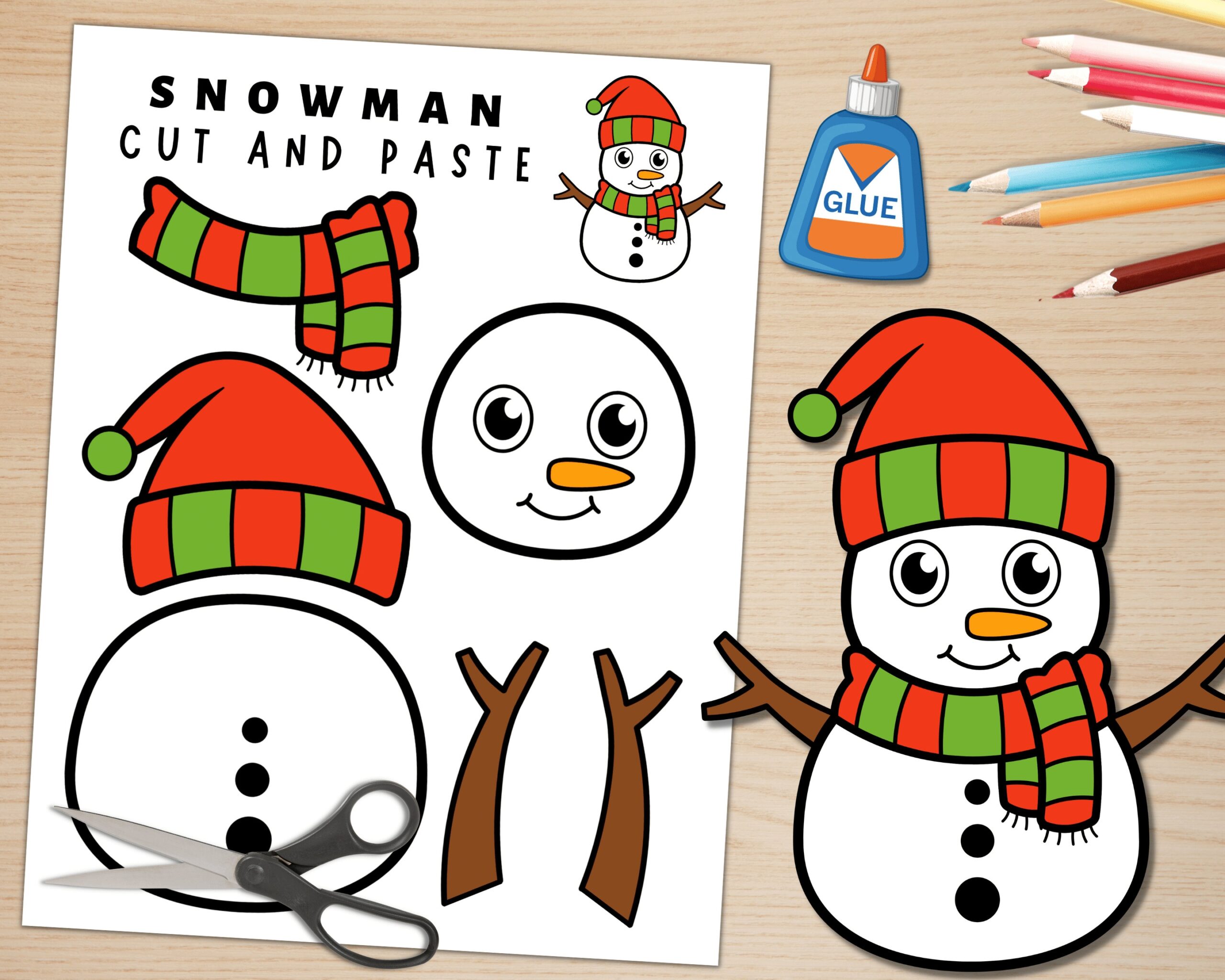 Printable Snowman Craft Template For Kids Winter Activities Color Cut And Glue Build A Snowman Digital Download PDF Etsy Printable Snowman Craft Template For Kids Winter Activities Color Cut And Glue Build A Snowman Digital Download PDF Etsy