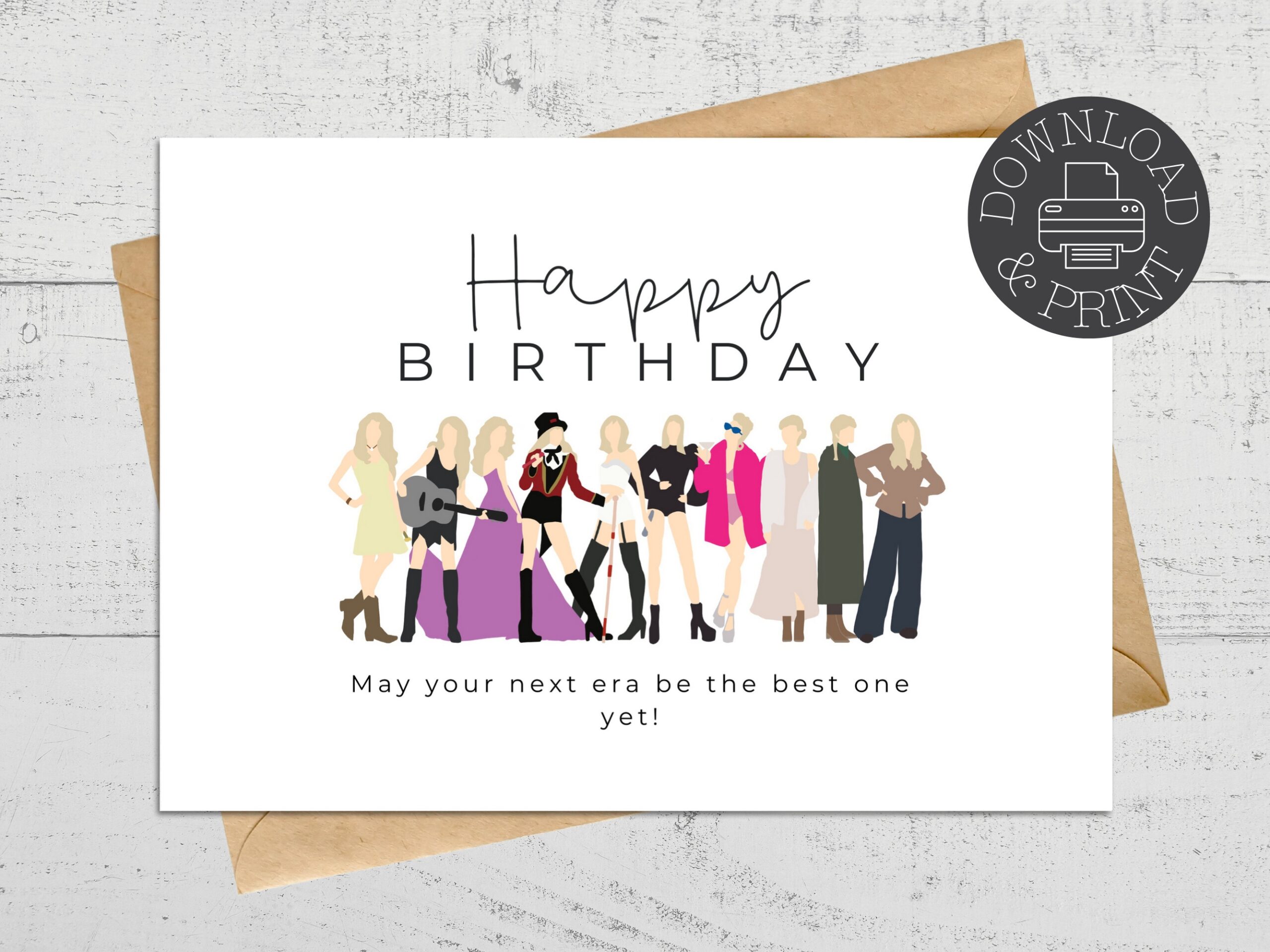Printable Taylor Swift Birthday Card May Your Next Era Be The Best One Yet Instant Download Etsy