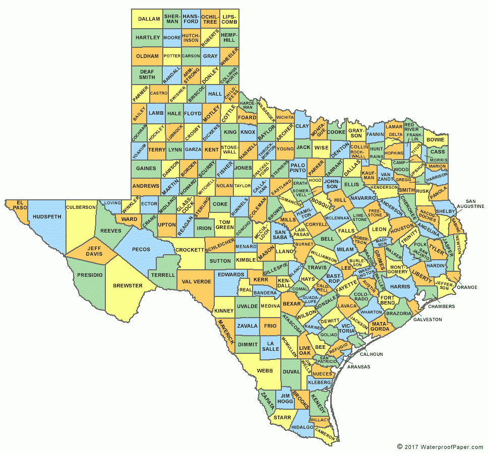 Free Printable Texas Map