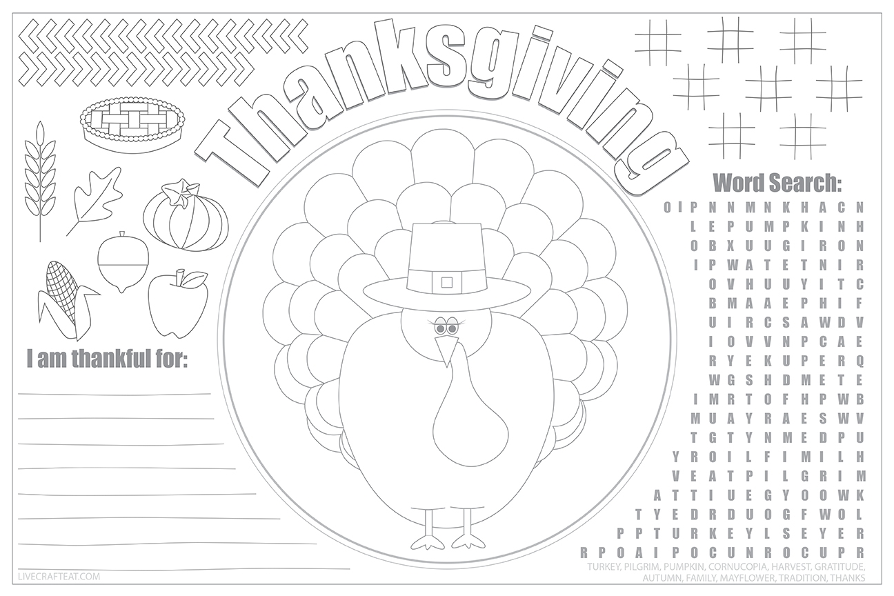 Free Printable Thanksgiving Placemats Free Printable Thanksgiving Placemats