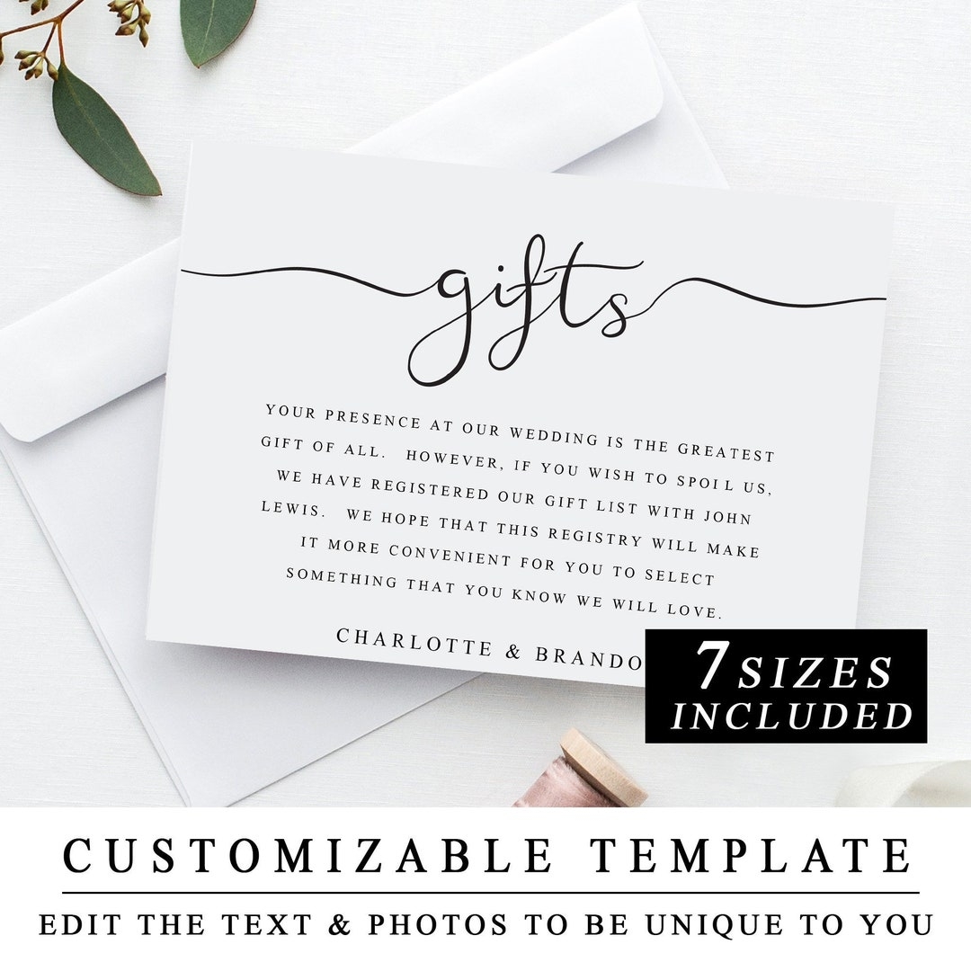 Free Printable Wedding Registry Card Template