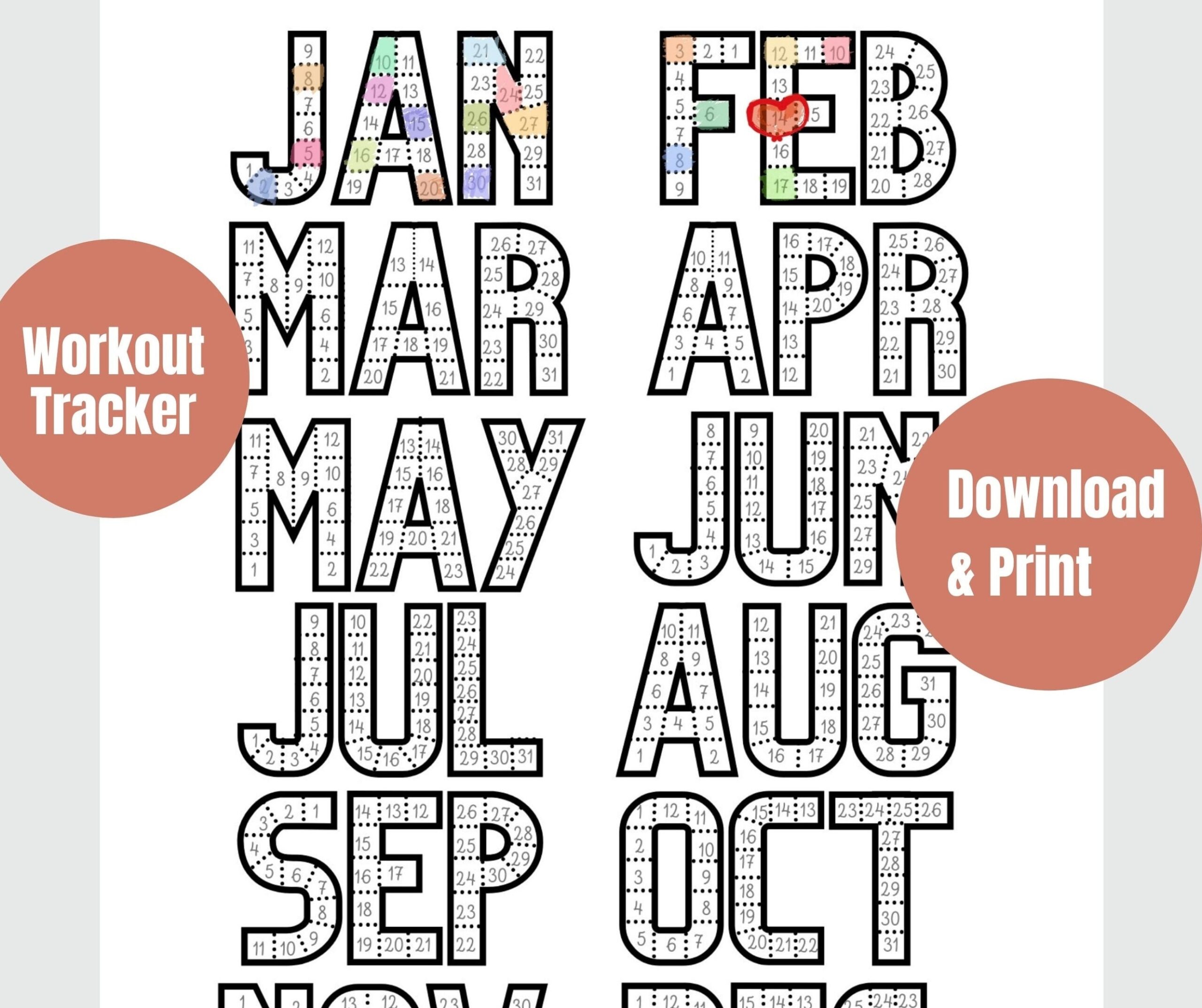 Printable Workout Tracker Daily Exercise Track Monthly Weight Loss Journal Habit Track Fitness Planner Weight Loss Coloring Calendar 2025 Etsy