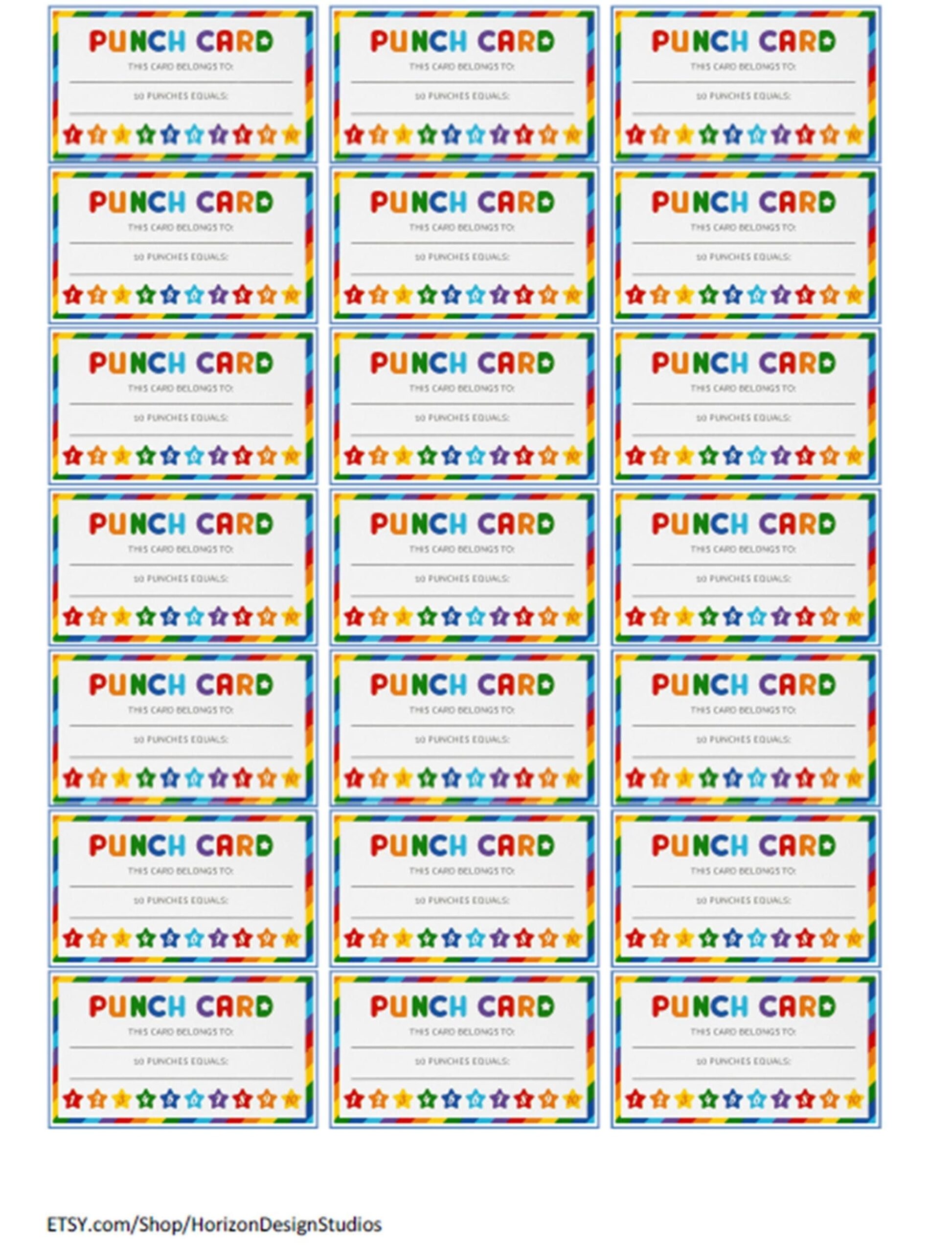 Punch Card Download Pdf 21 Punch Cards Pdf File to Do Punch Card Pdf printable Punch Card printable Chore Card printable Potty Card pdf File