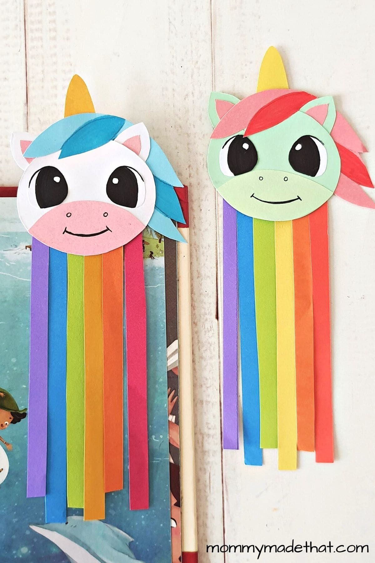 Rainbow Unicorn Bookmarks With Free Printable Craft Template 