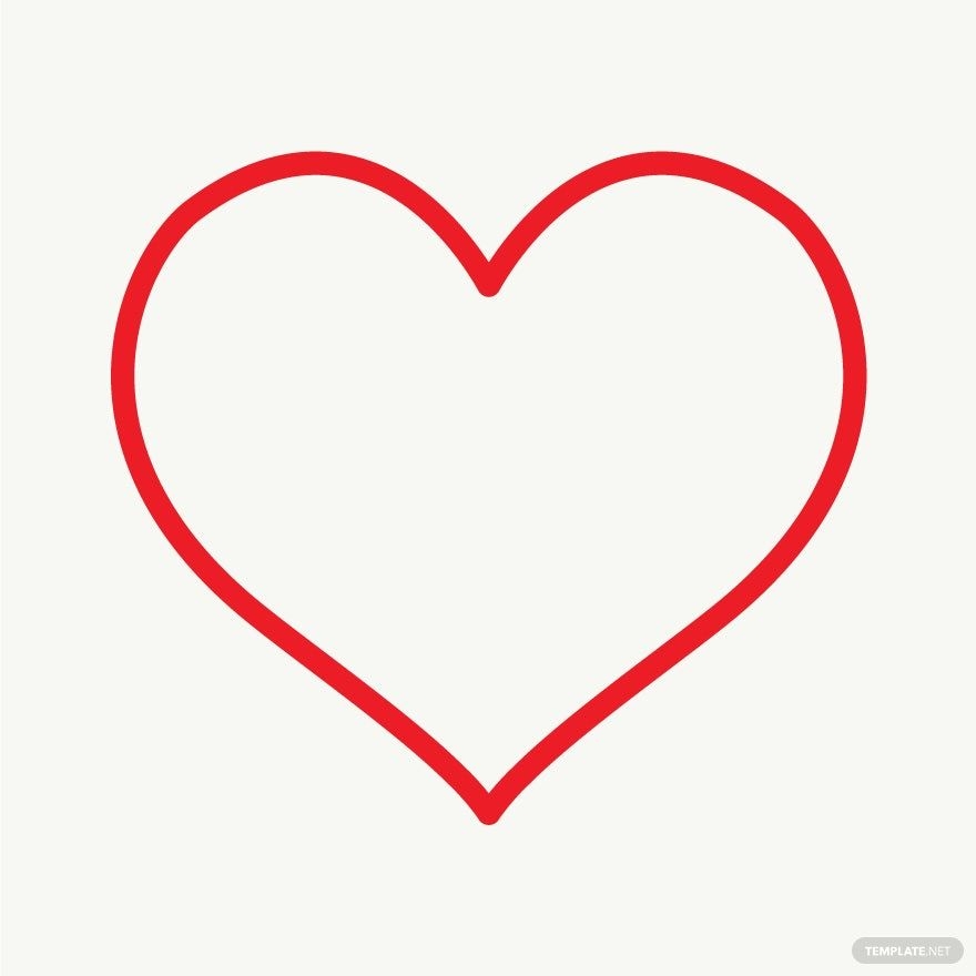 Red Heart Outline Vector In Illustrator SVG JPG PNG EPS 