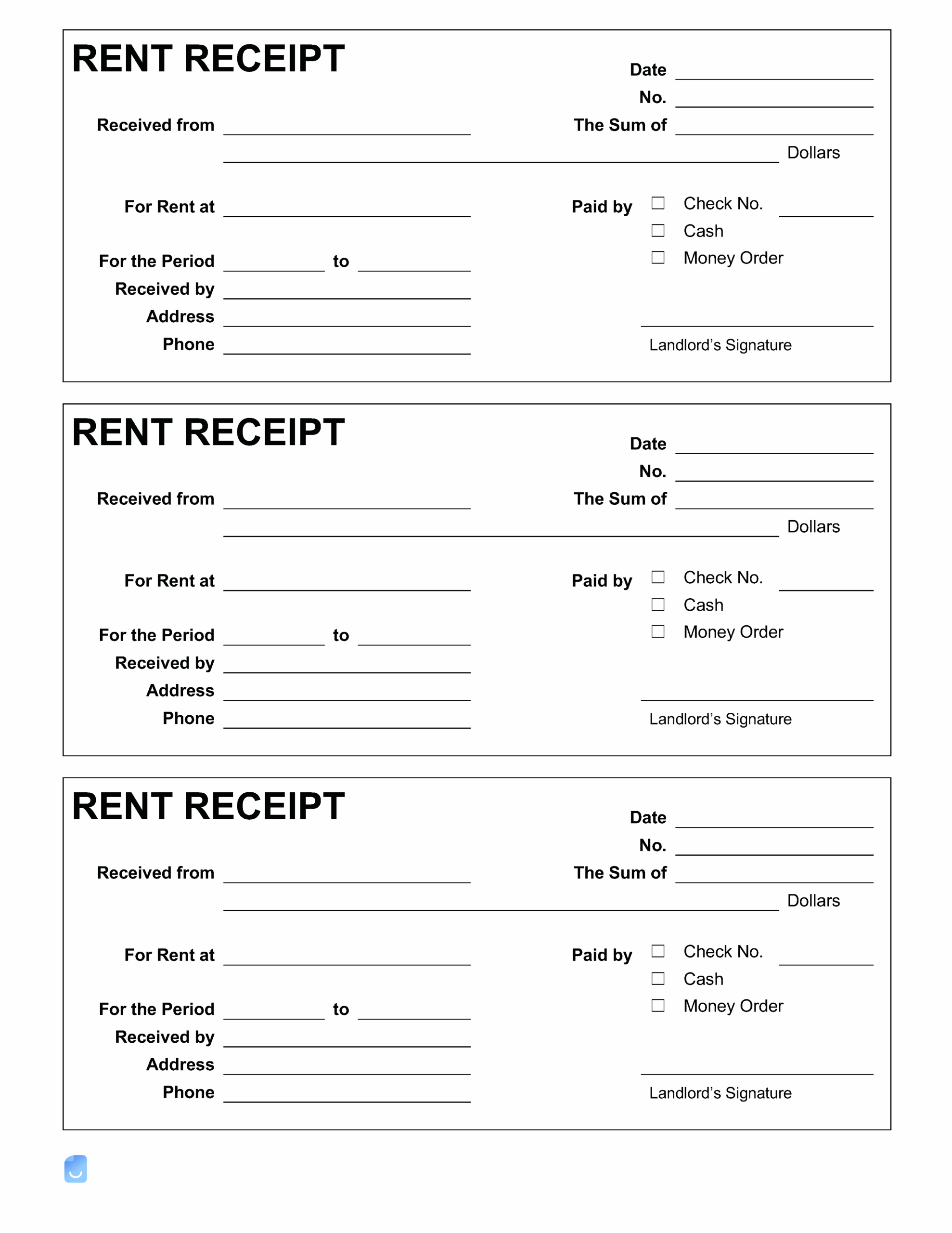 Free Printable Receipt Book Template