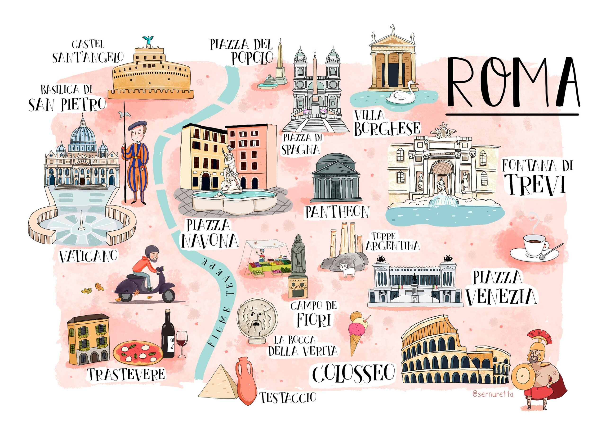 Rome Illustrated Map Rome Illustrated Map