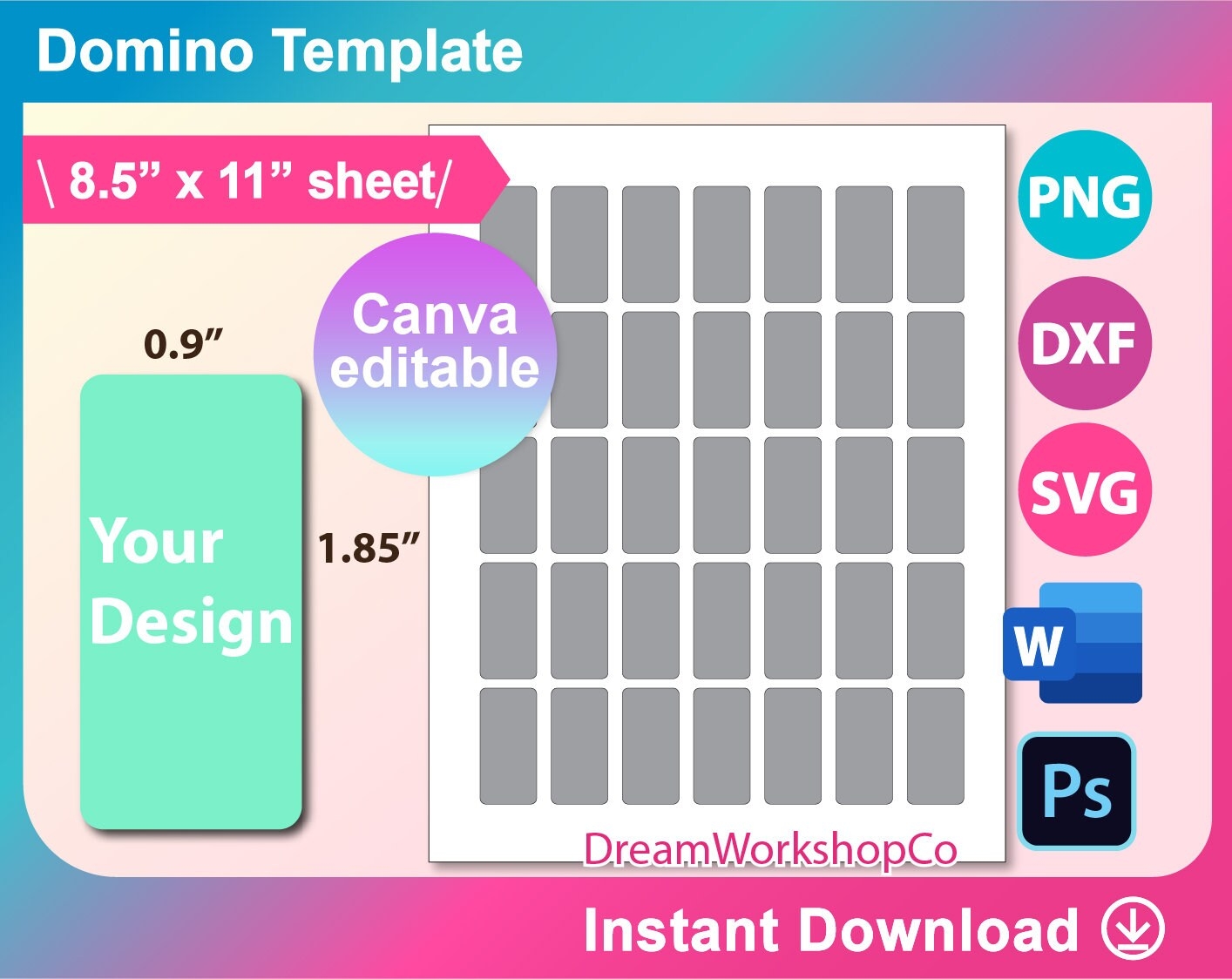 Free Printable Blank Dominoes Template