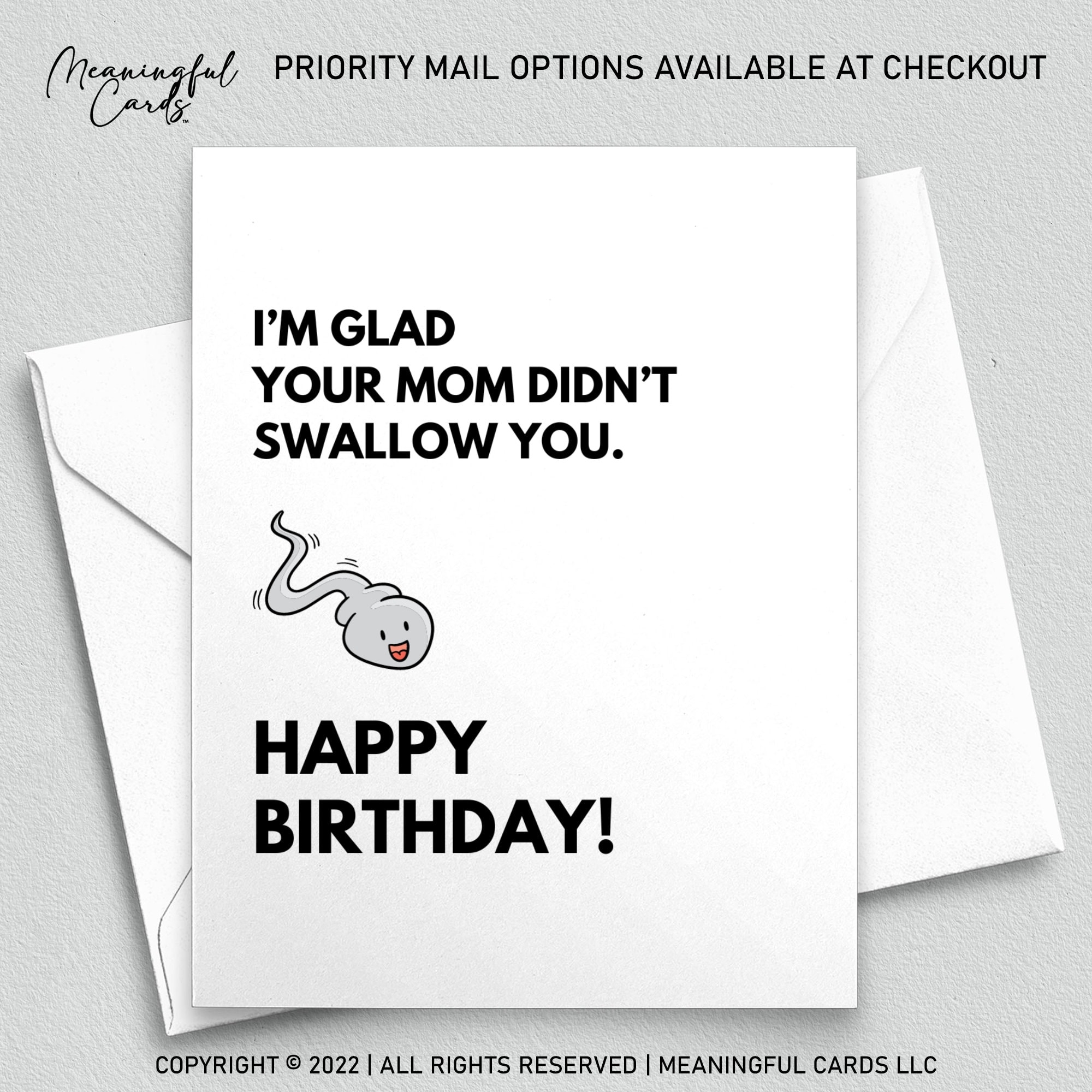 Rude Birthday Card Inappropriate Birthday Card I m Glad Your Mom 