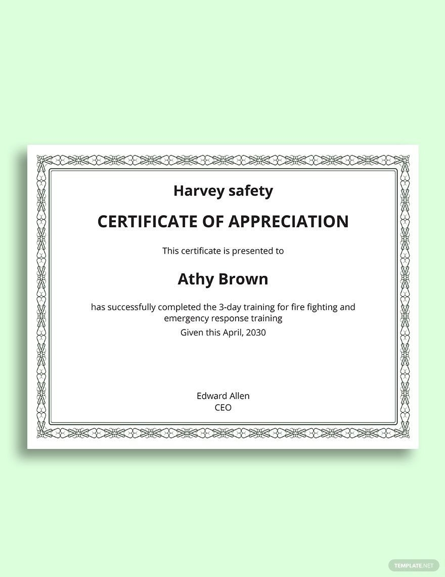 Safety Certificate Templates In PDF FREE Download Template Worksheets Library