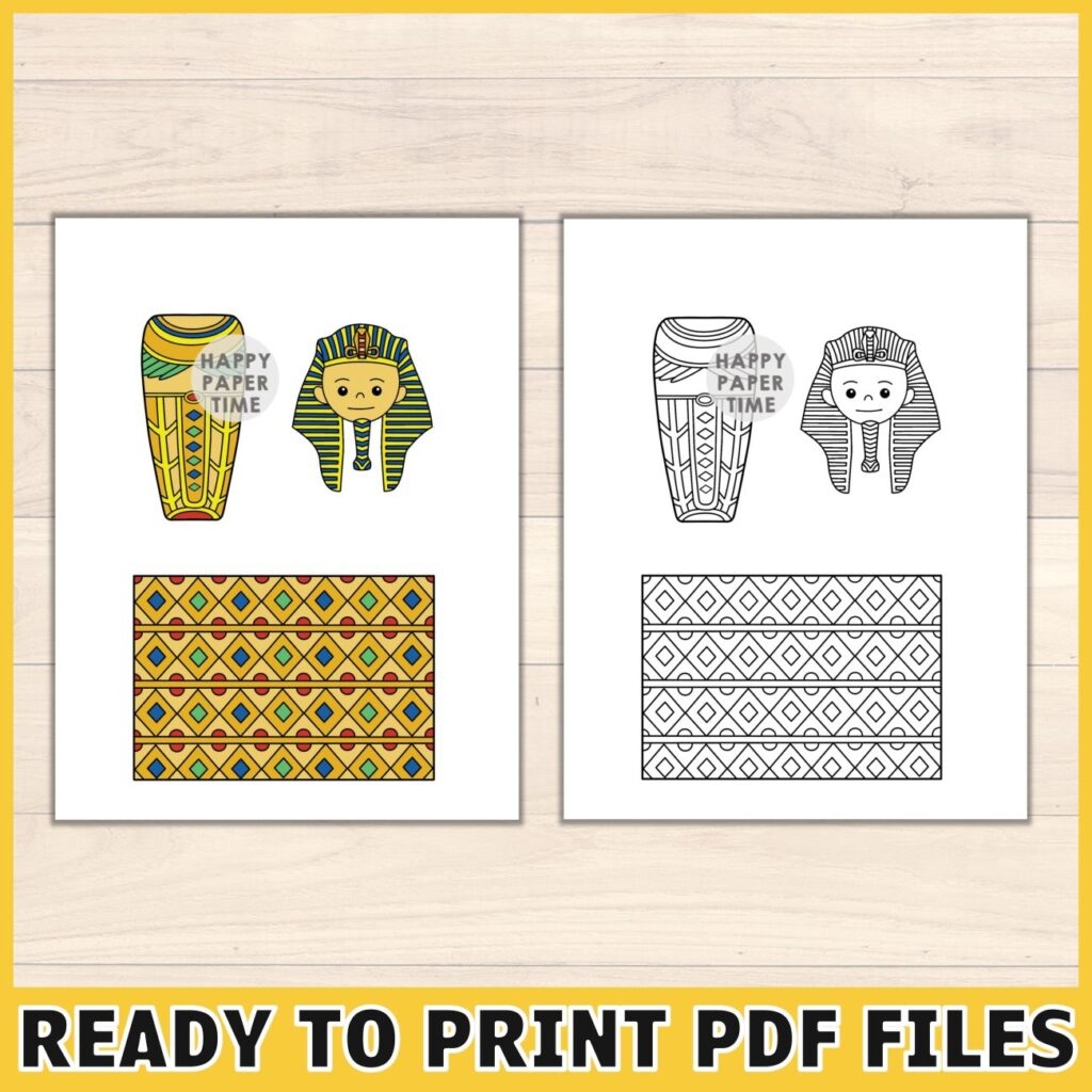 Sarcophagus Toilet Paper Roll Coloring Craft Happy Paper Time